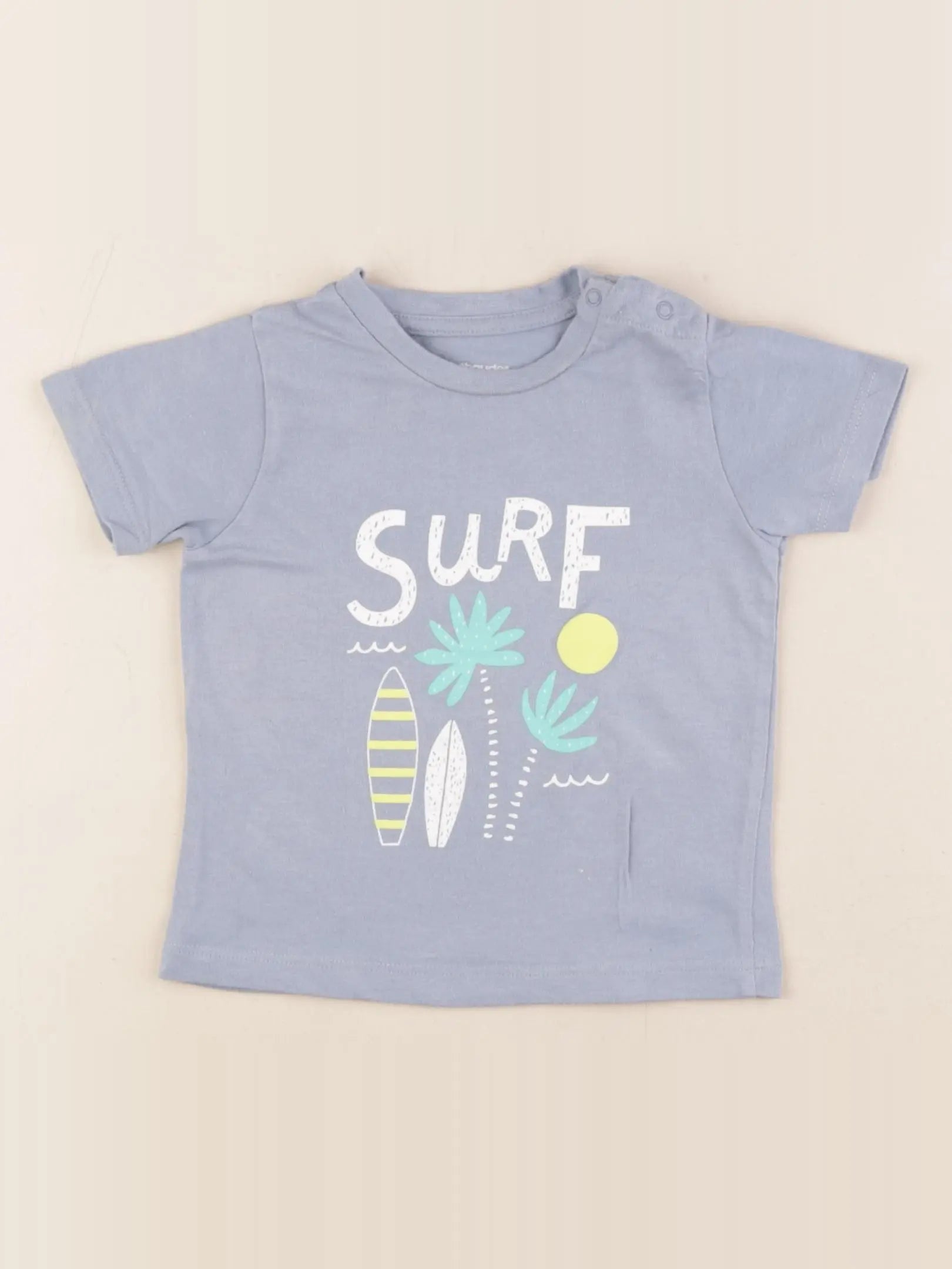 Vertbaudet - tee-shirt bleu - 12 mois