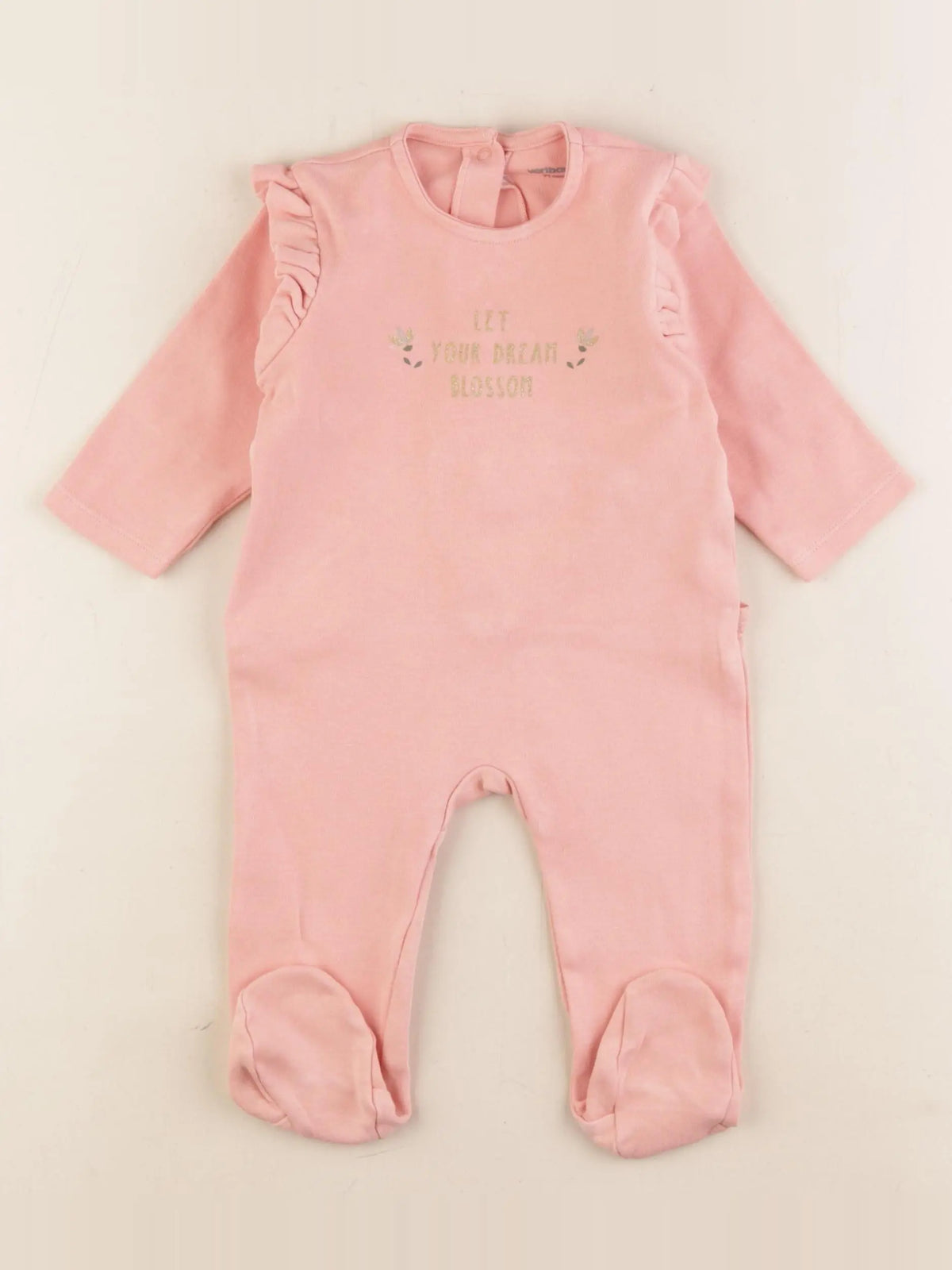 Vertbaudet - pyjama coton rose - 9 mois