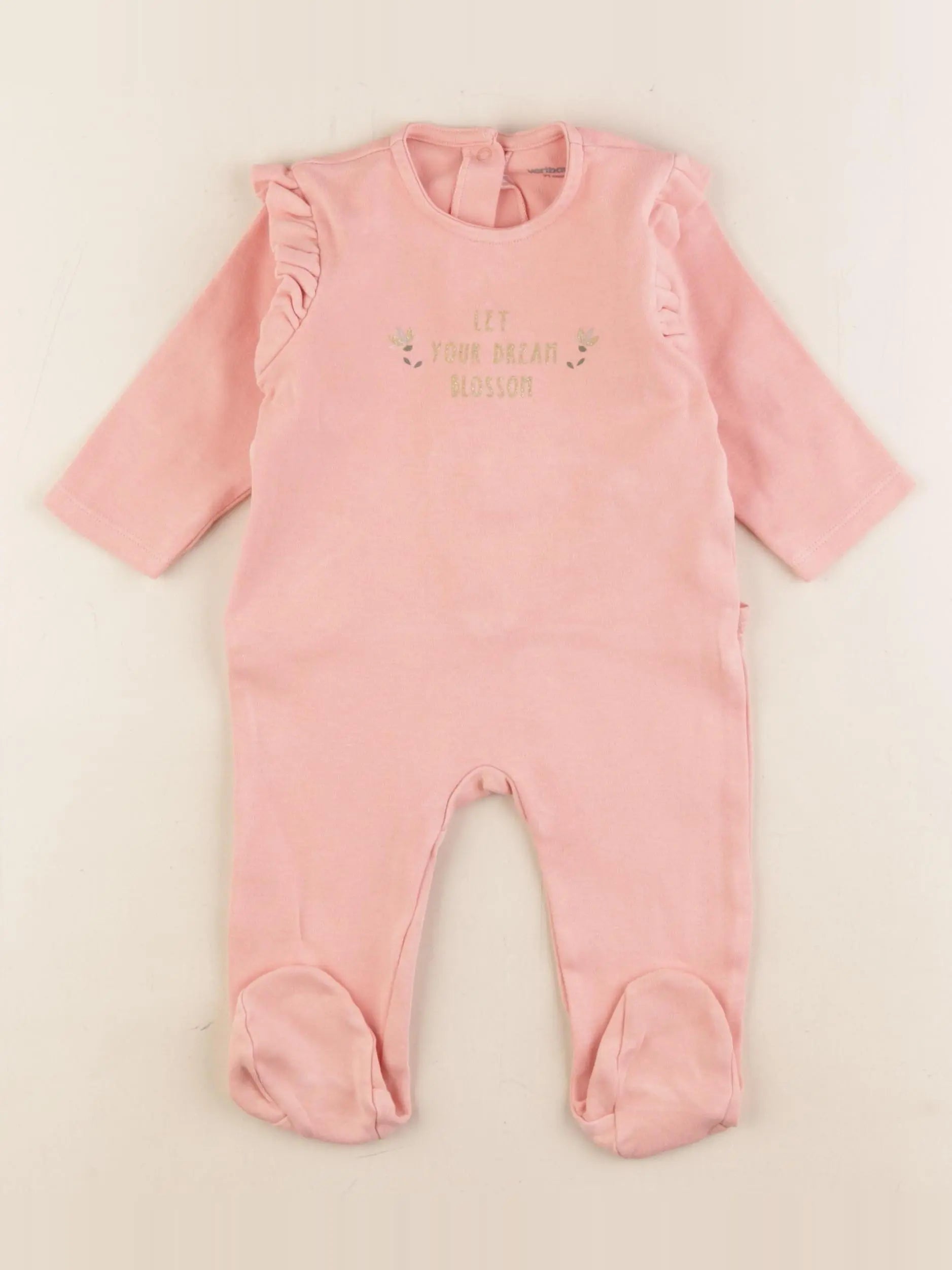 Vertbaudet - pyjama coton rose - 9 mois