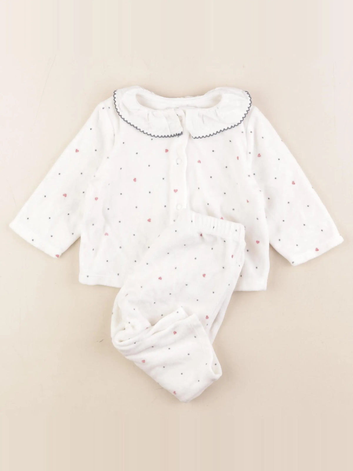 Cyrillus - pyjama velours blanc - 9 mois