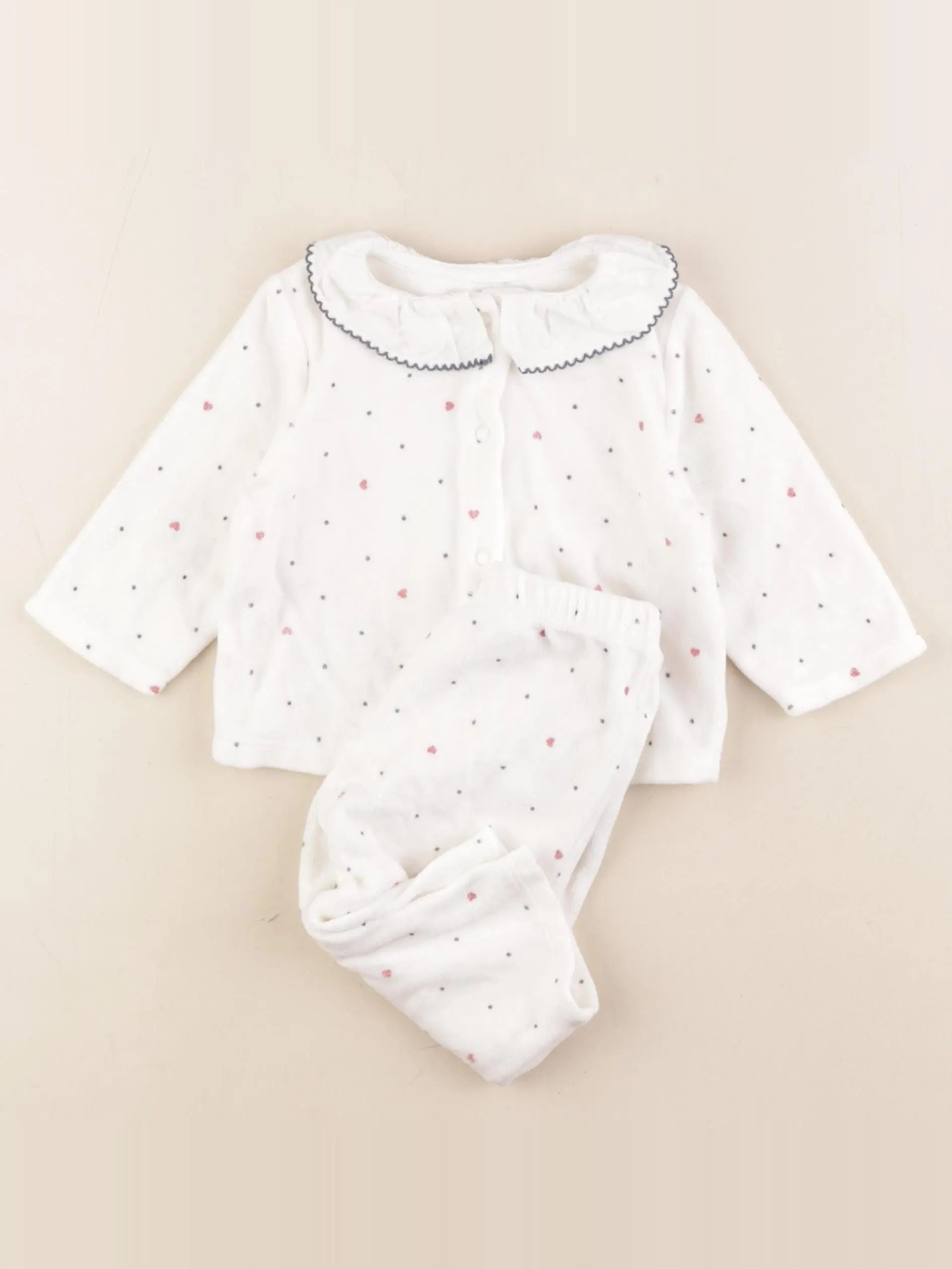Cyrillus - pyjama velours blanc - 9 mois