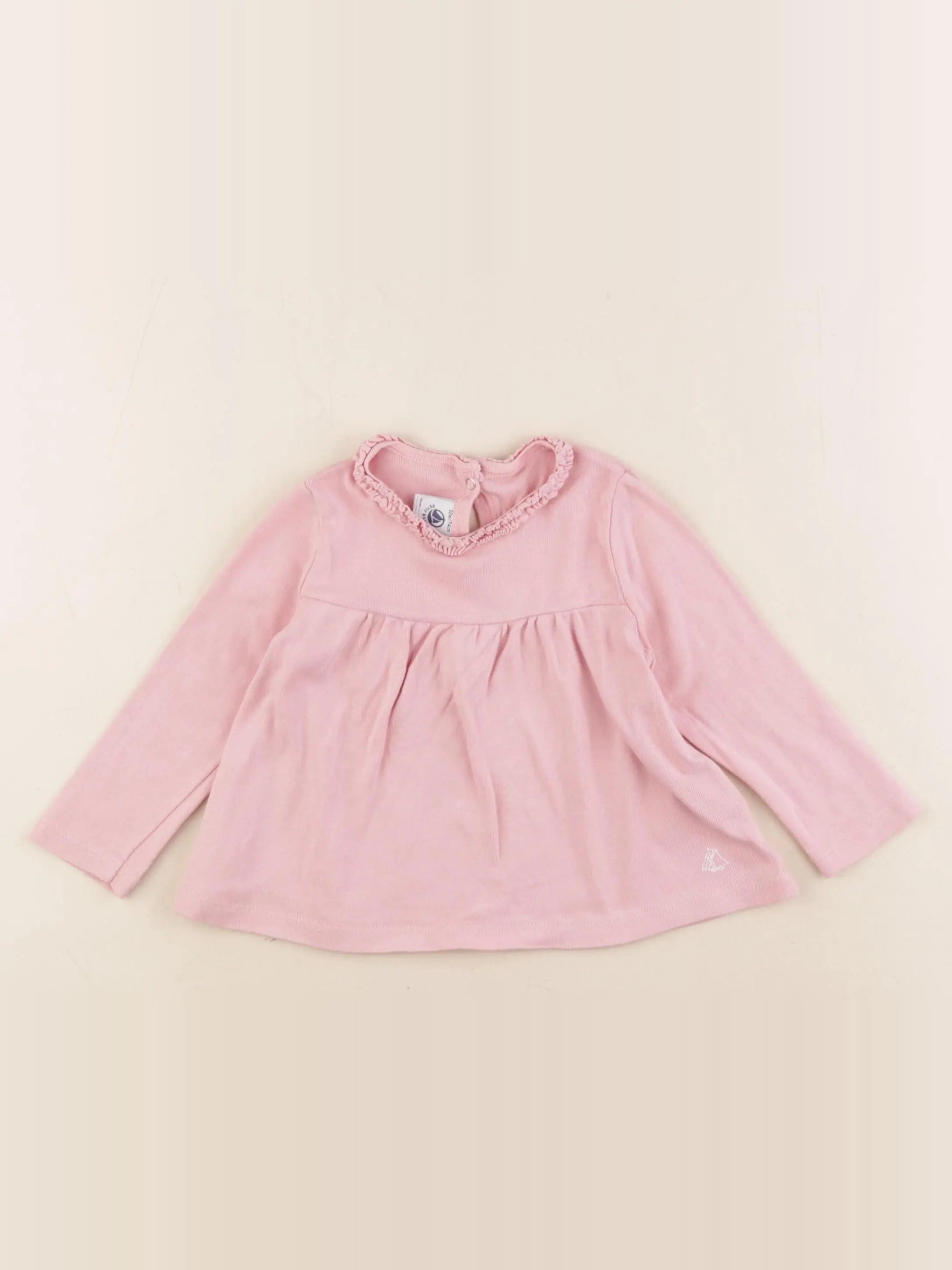 Petit Bateau - tee-shirt rose - 12 mois