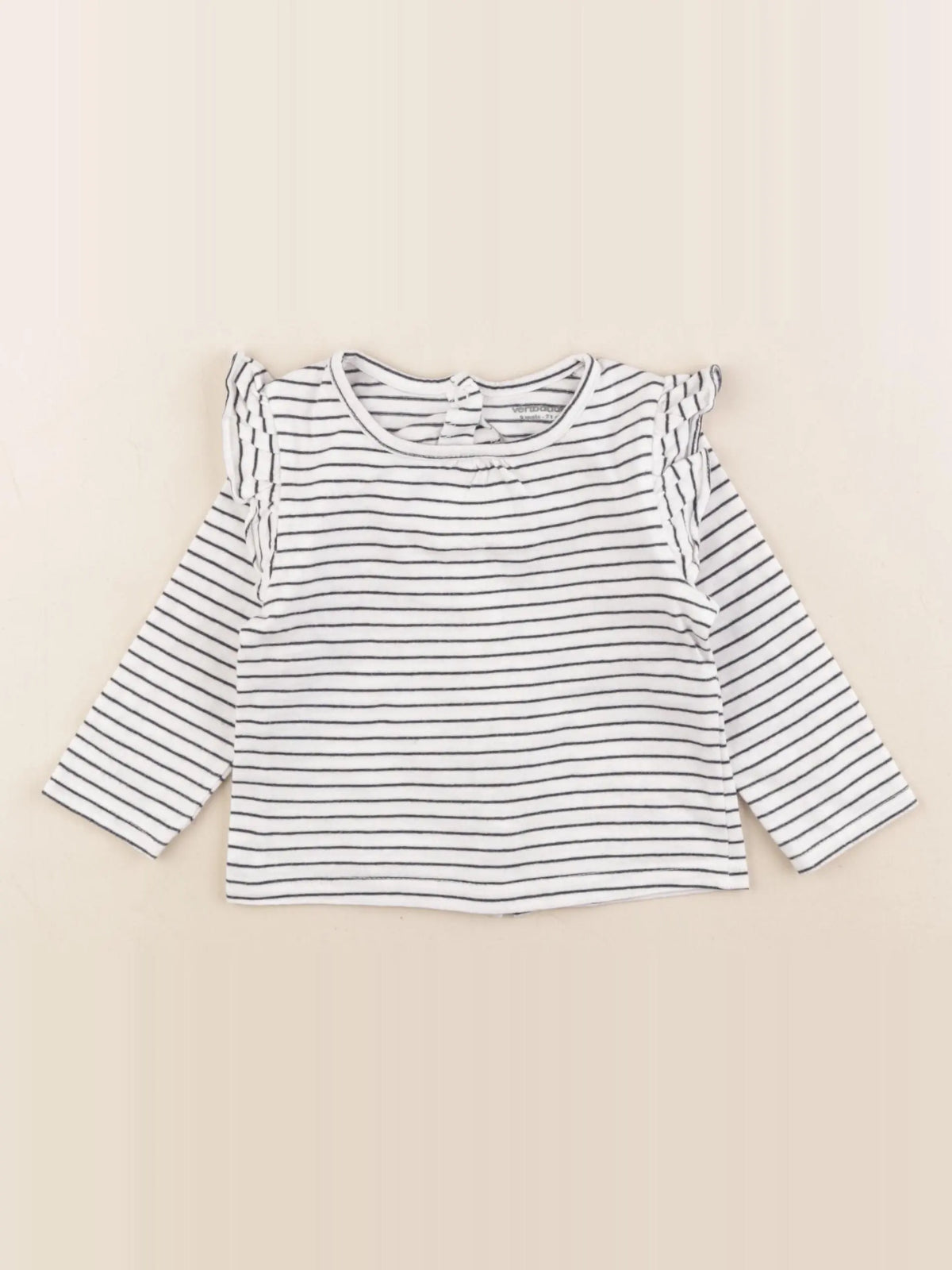Vertbaudet - tee-shirt bleu, blanc - 9 mois