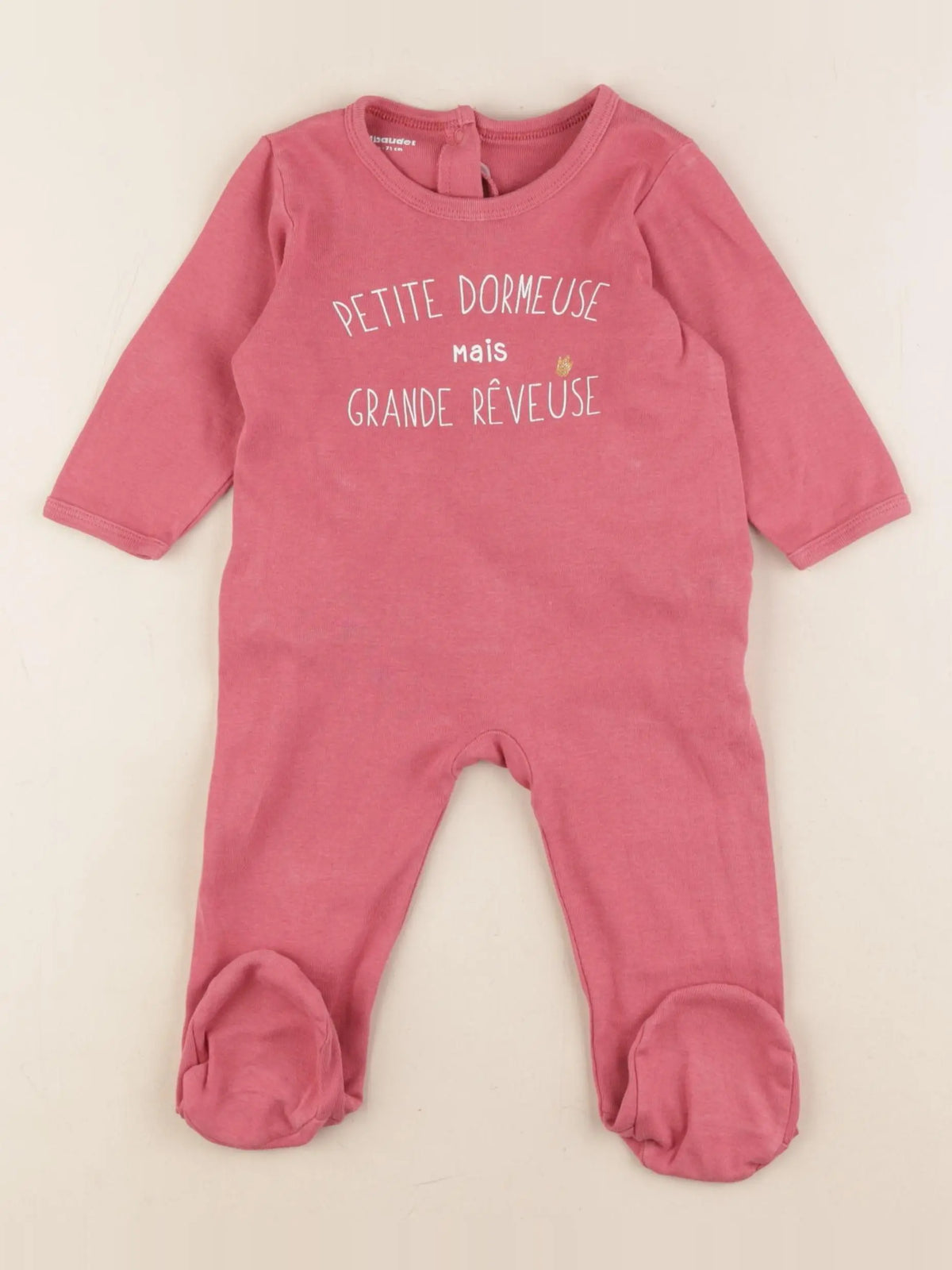 Vertbaudet - pyjama coton rose - 9 mois