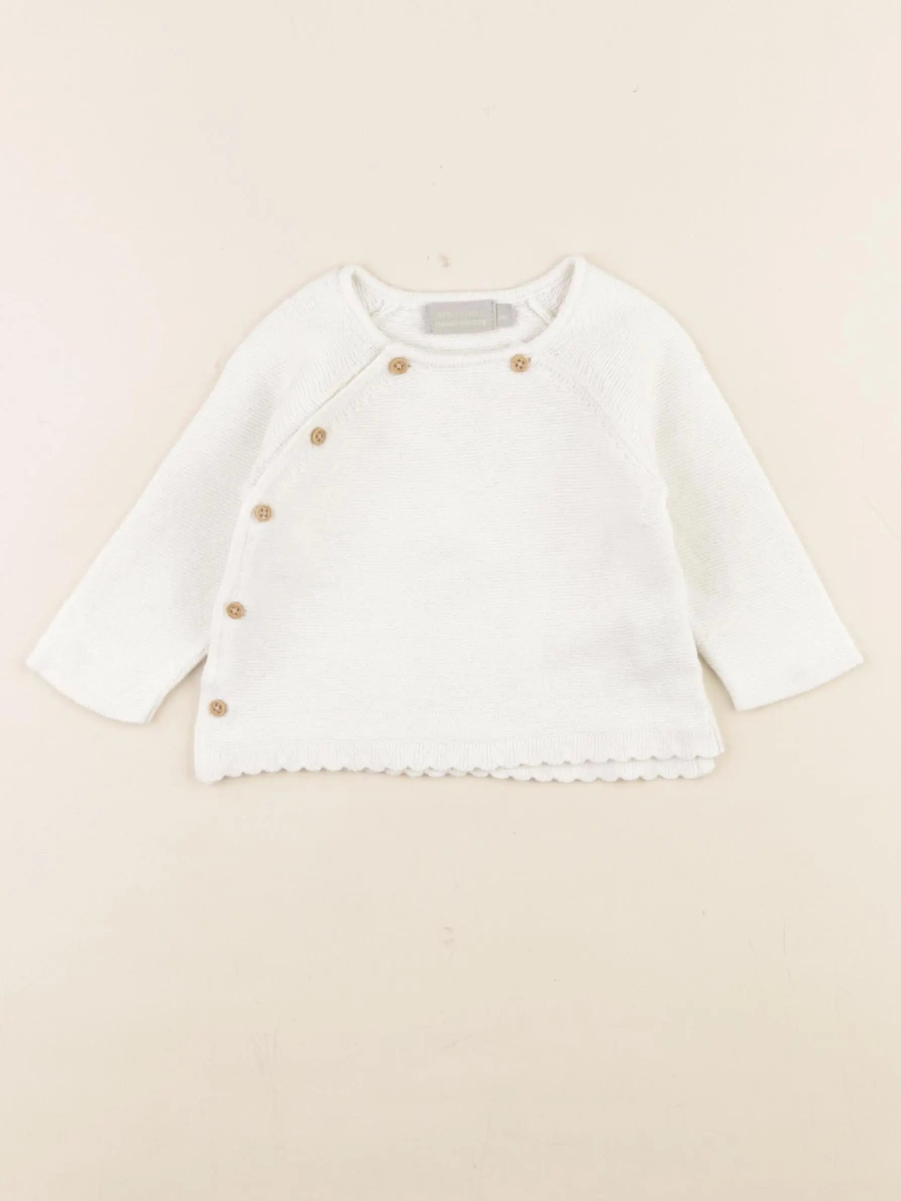 Boutchou - pull blanc - 3 mois