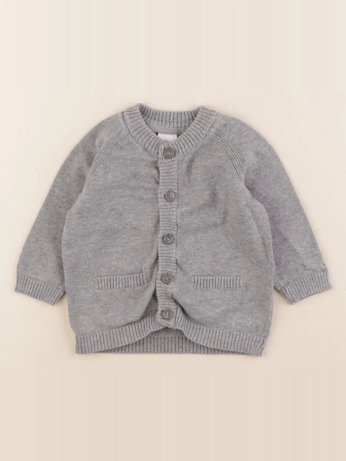 H&M - gilet gris - 4/6 mois