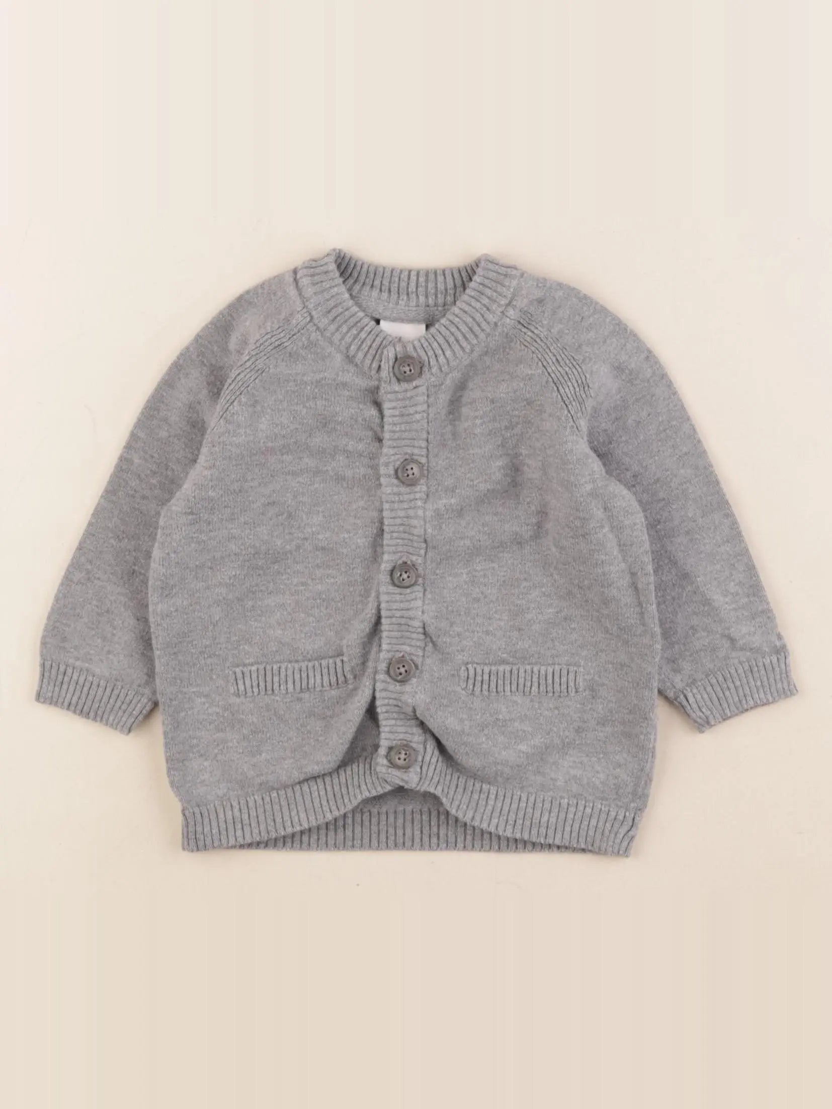 H&M - gilet gris - 4/6 mois