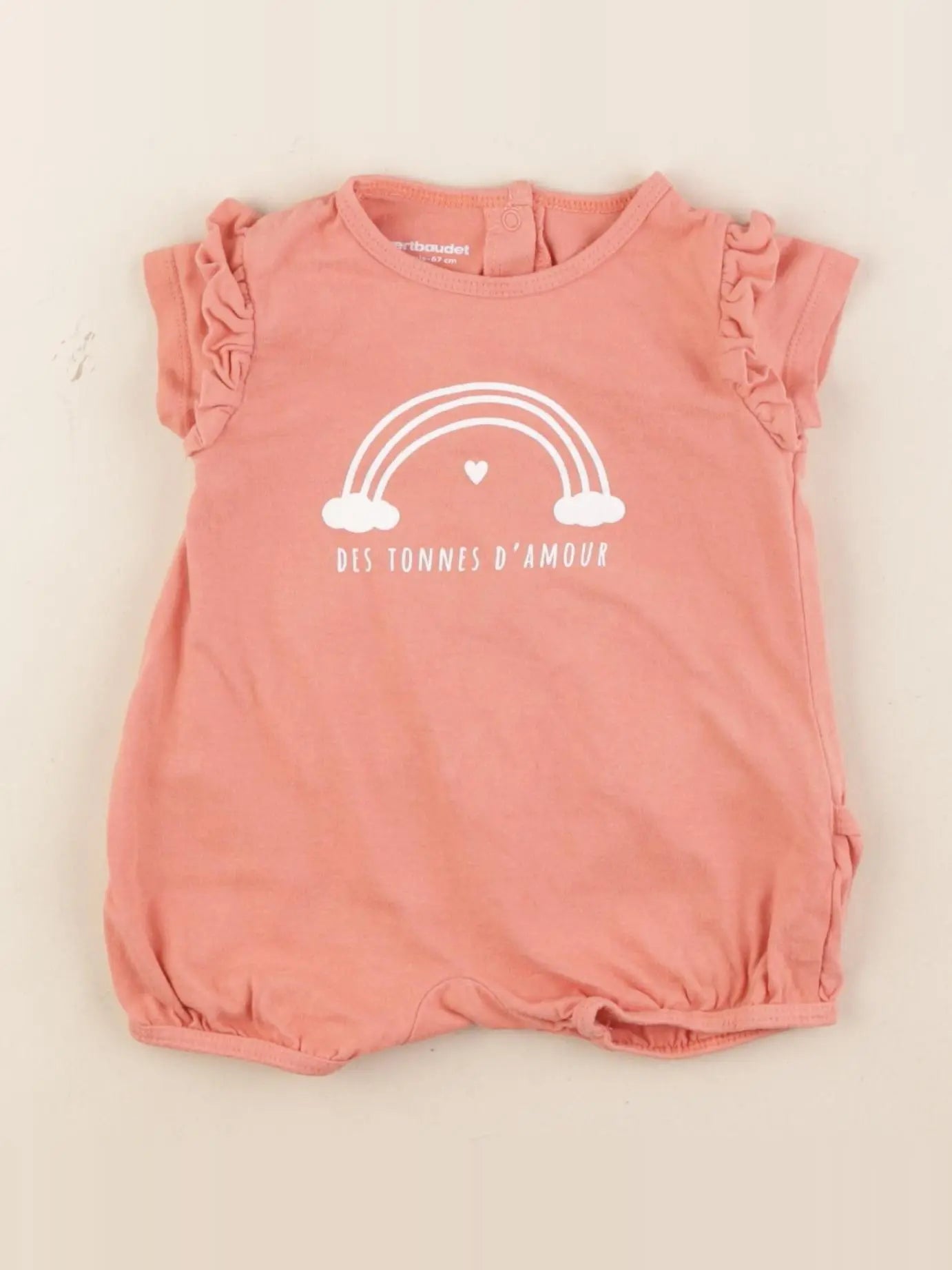 Vertbaudet - pyjama coton rose - 6 mois