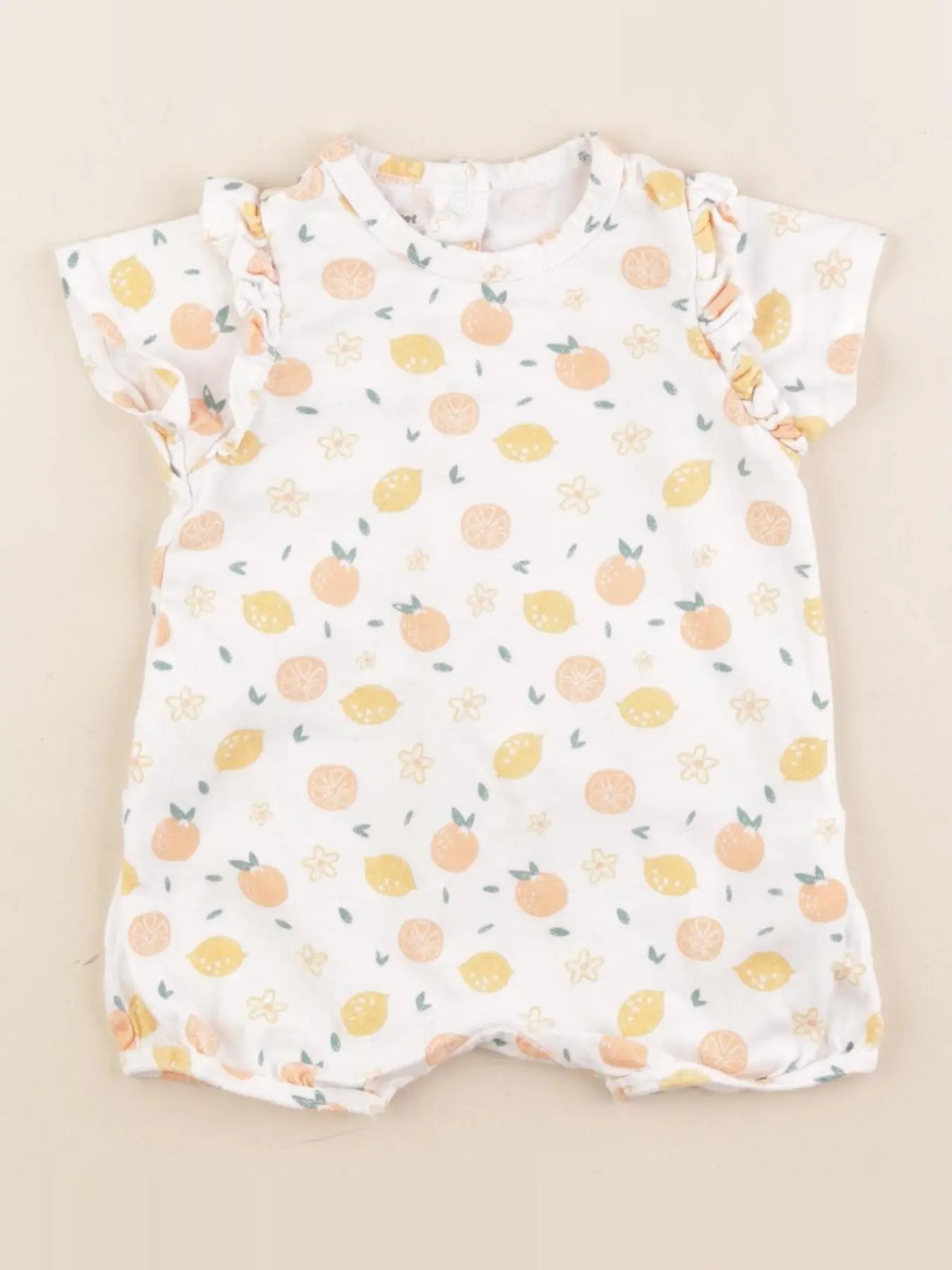 Vertbaudet - pyjama coton multicolore, blanc - 3 mois