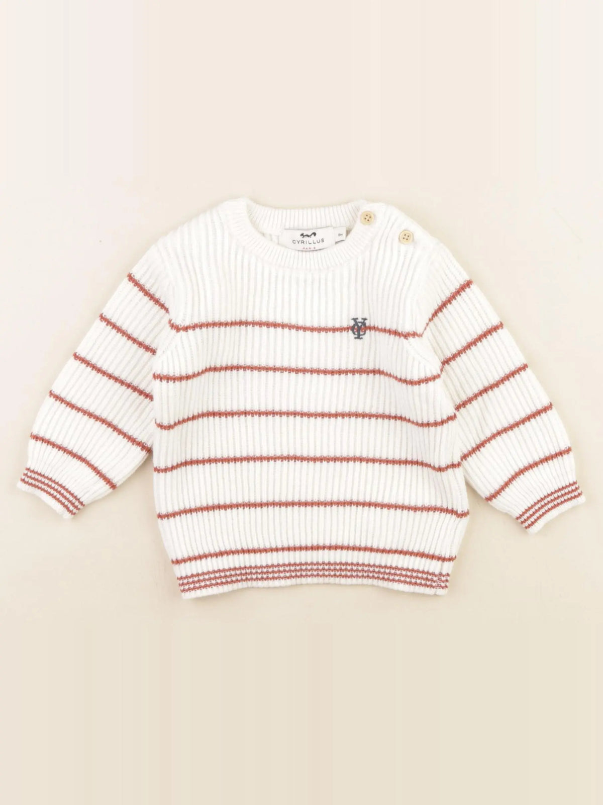 Cyrillus - pull blanc - 6 mois