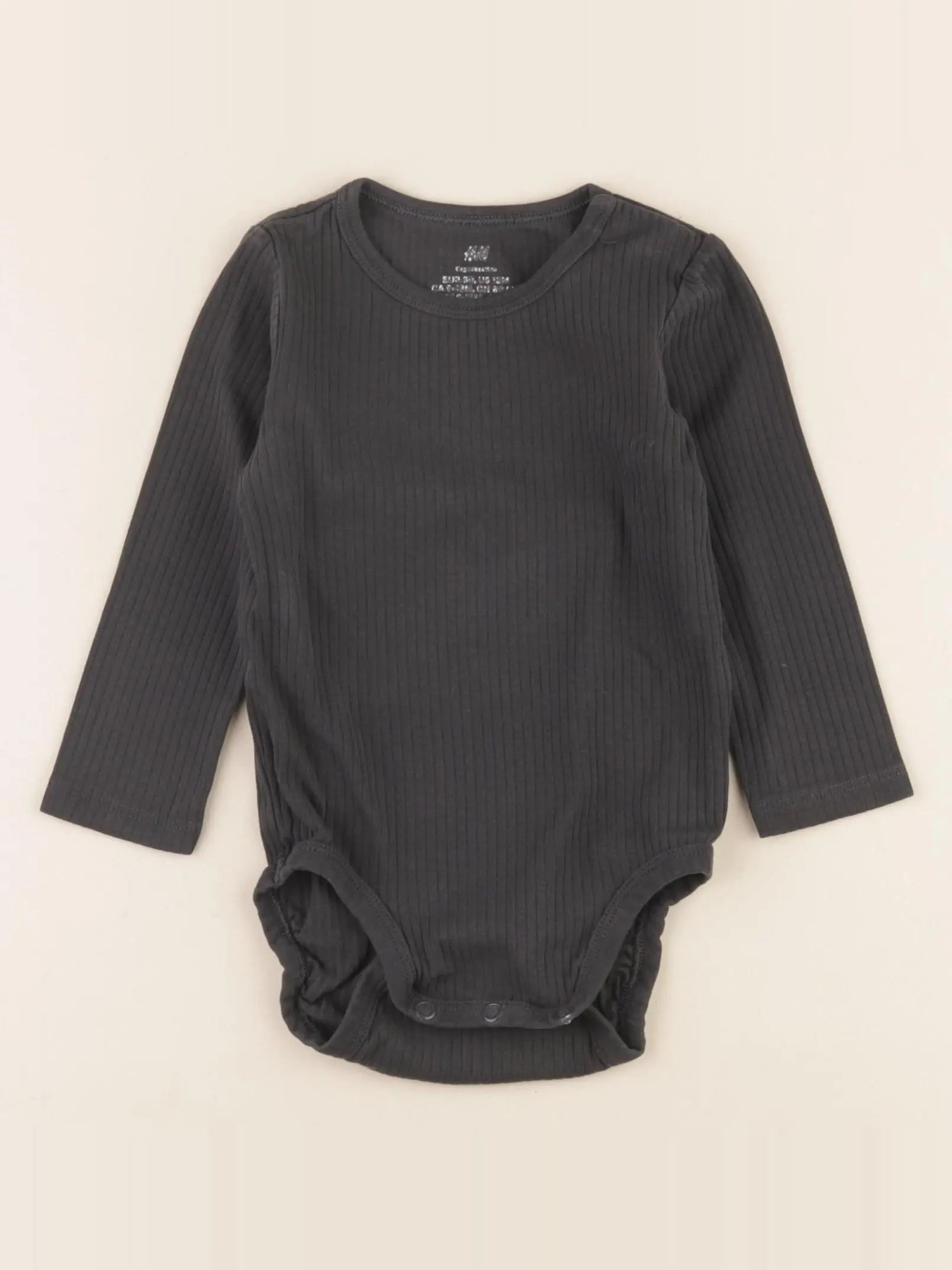 H&M - body noir - 9/12 mois