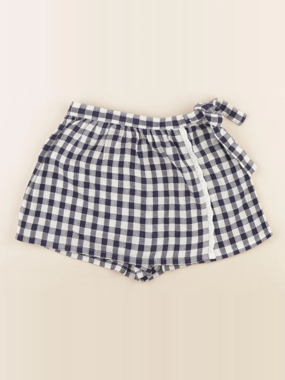 Cyrillus - jupe short bleu, blanc - 8 ans