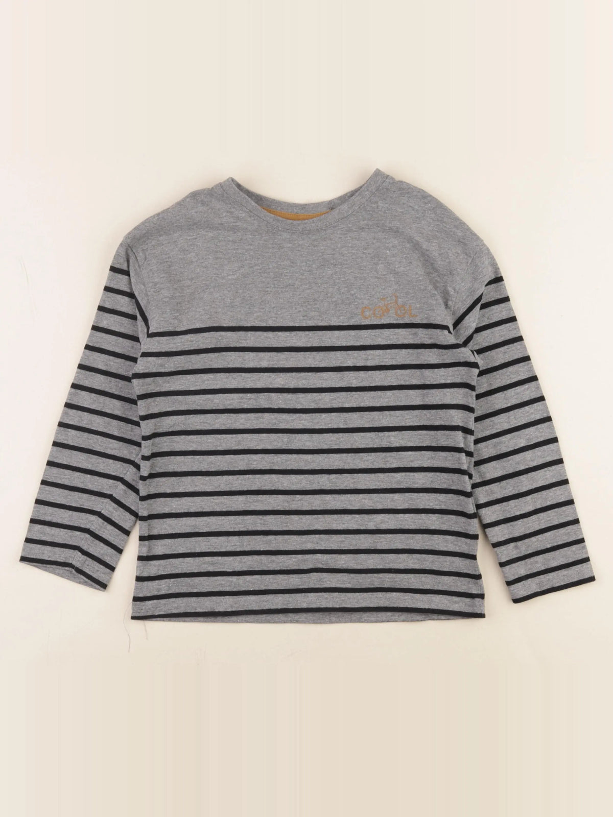 Vertbaudet - tee-shirt gris, noir - 8 ans