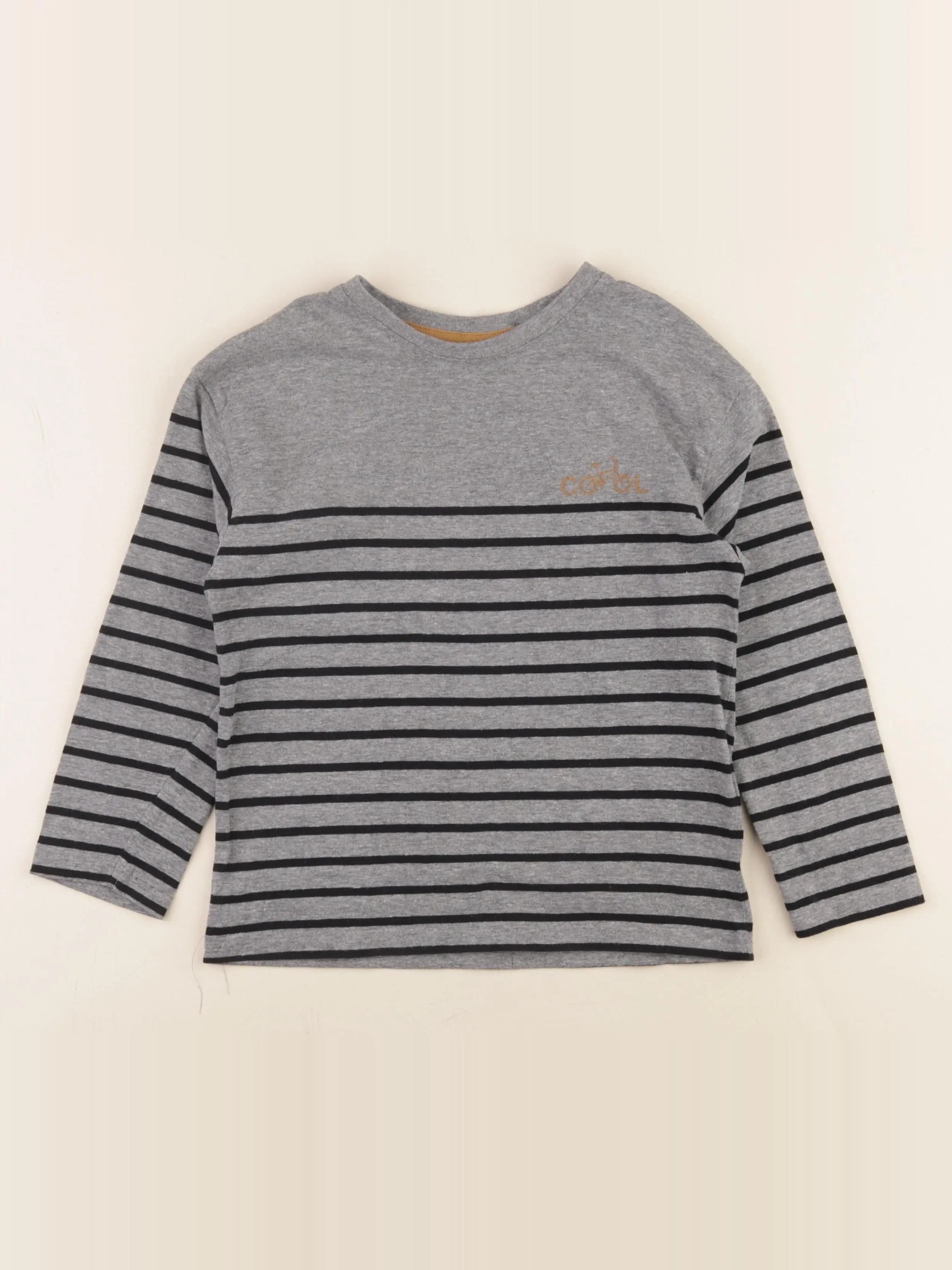 Vertbaudet - tee-shirt gris, noir - 8 ans
