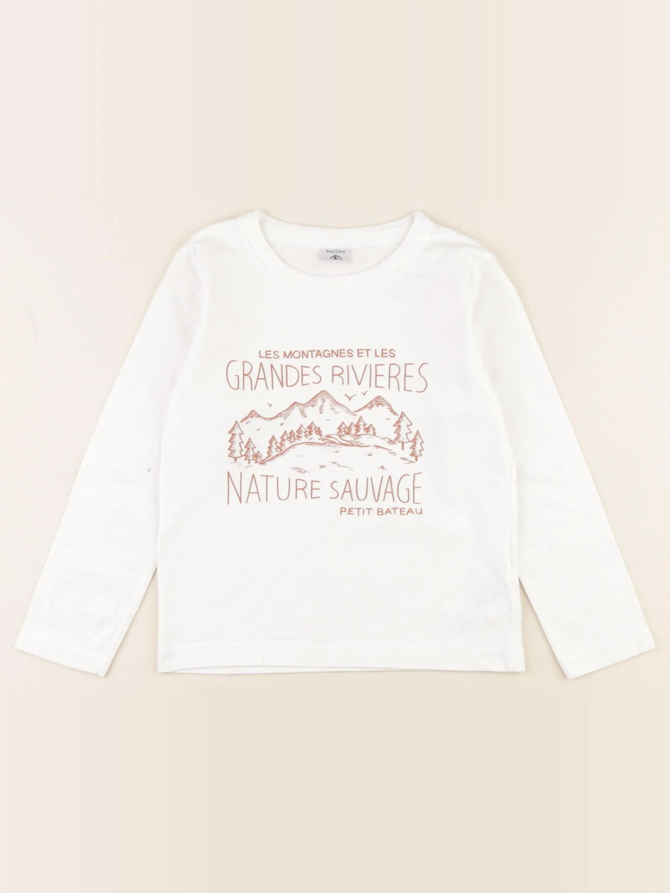 Petit Bateau - tee-shirt blanc - 5 ans