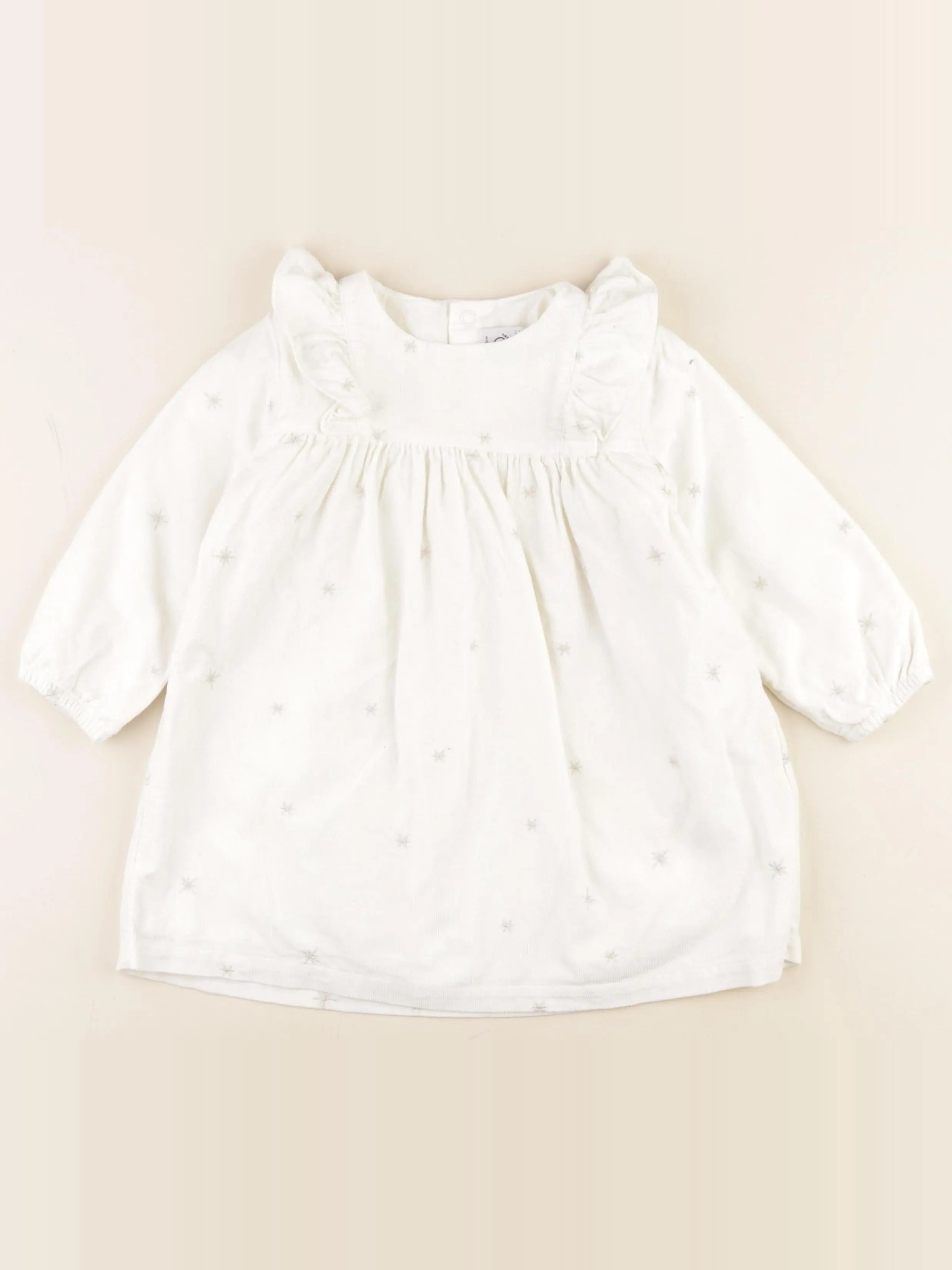 Petit Bateau - robe blanc, argent - 36 mois