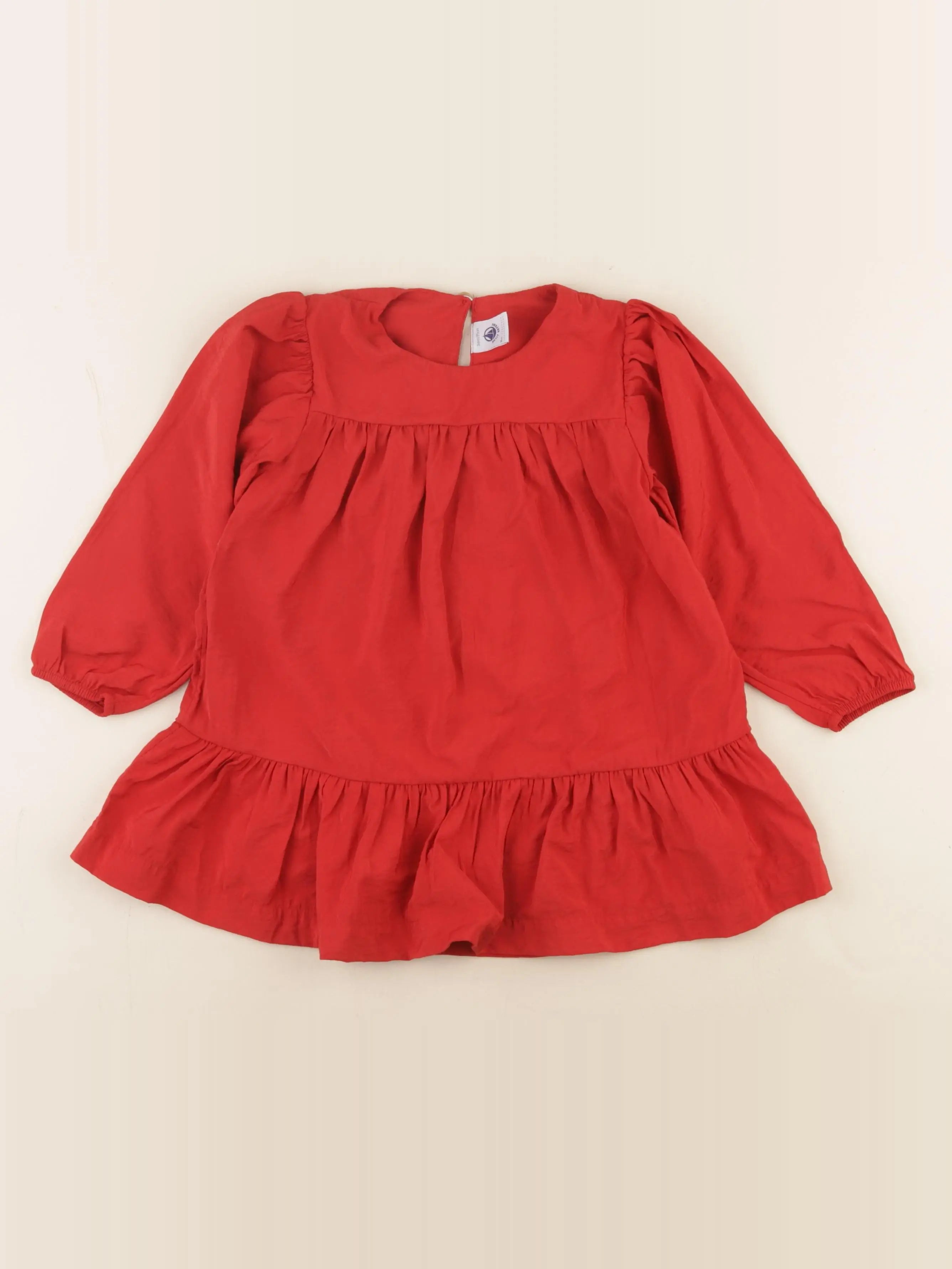 Petit Bateau - robe rouge - 3 ans