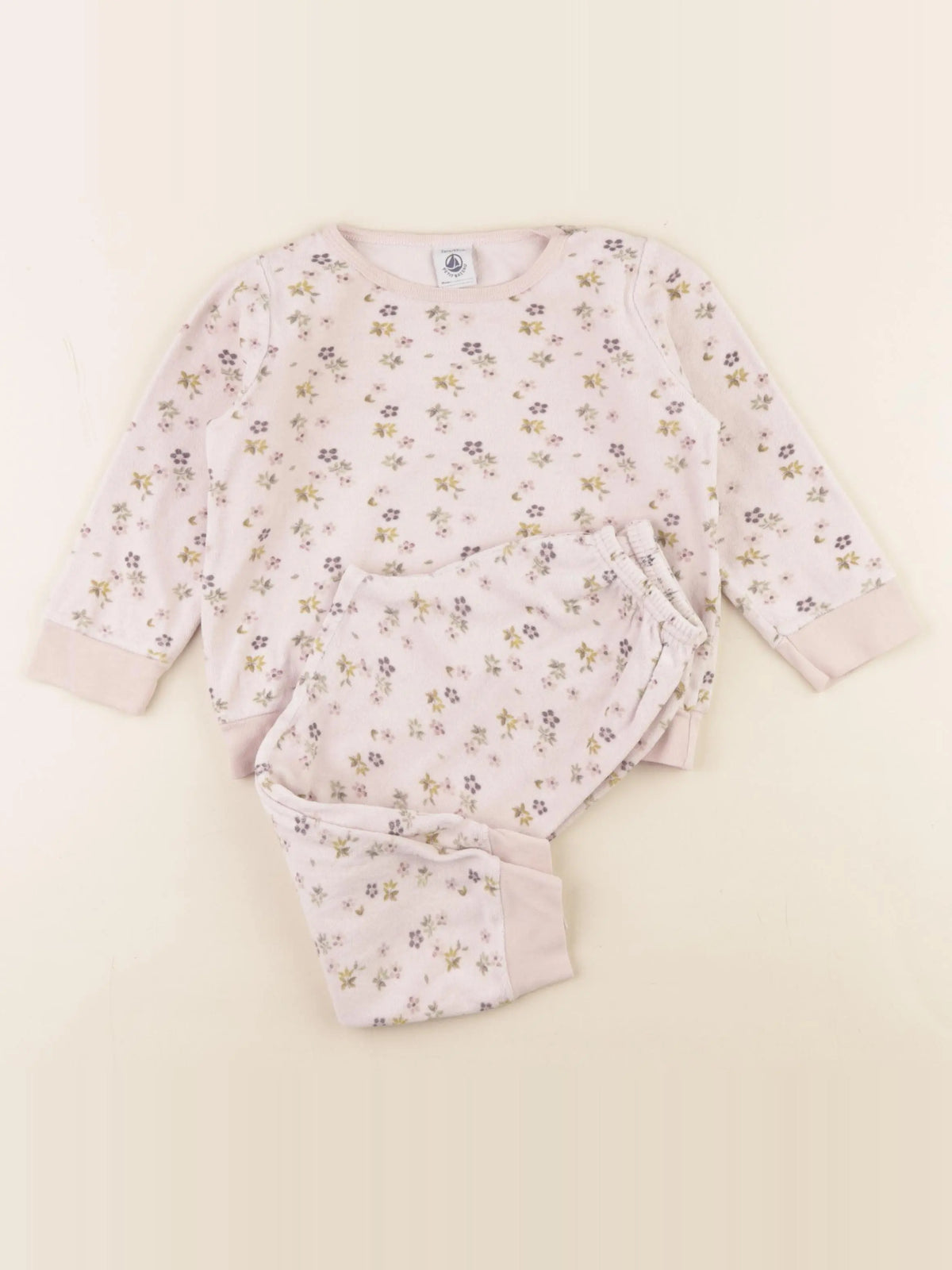 Petit Bateau - pyjama velours rose - 3 ans