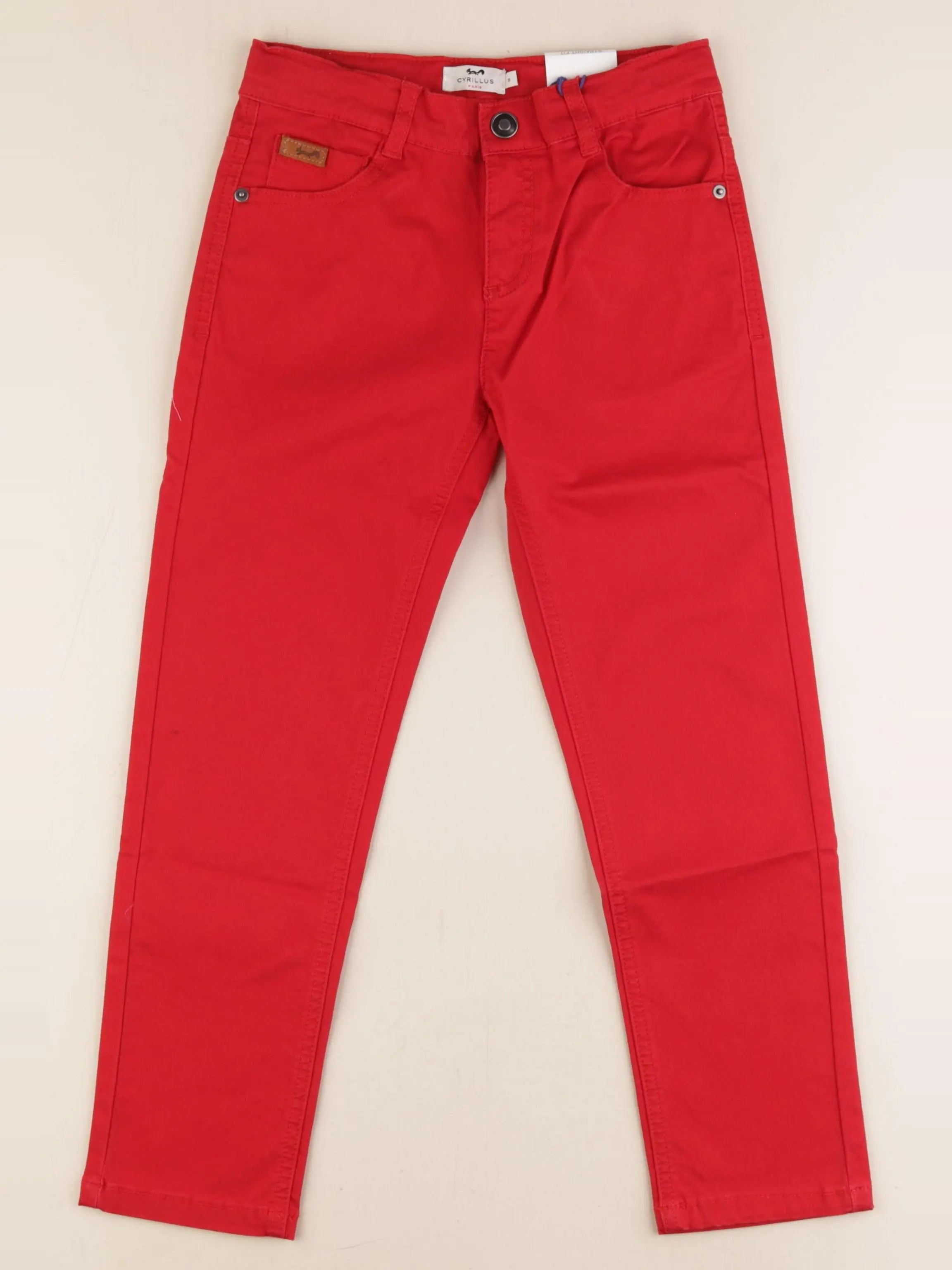 Cyrillus - pantalon rouge - 8 ans