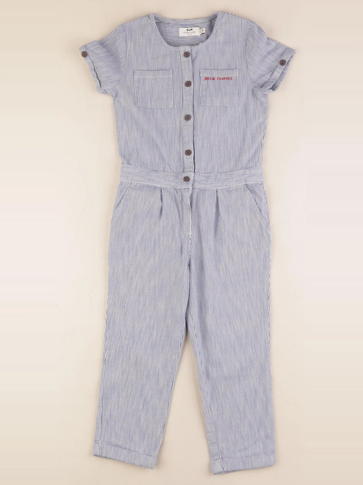 Cyrillus - combinaison bleu, blanc - 6 ans