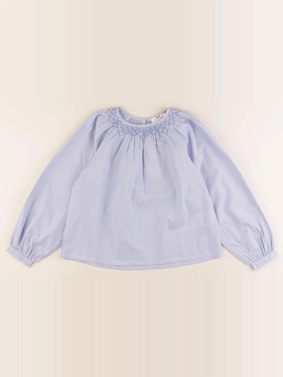 Cyrillus - blouse blanc, bleu - 8 ans