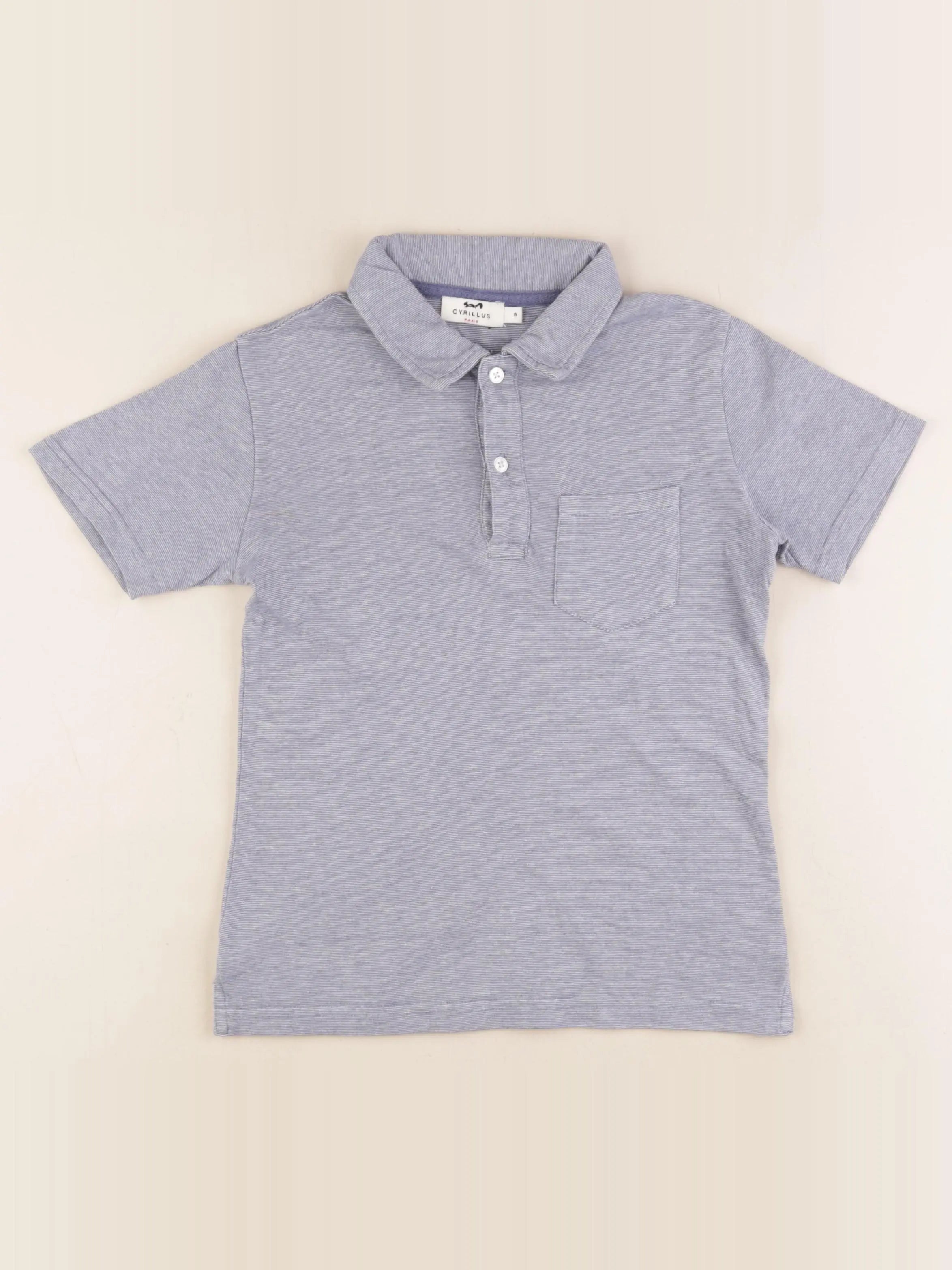 Cyrillus - polo bleu - 8 ans