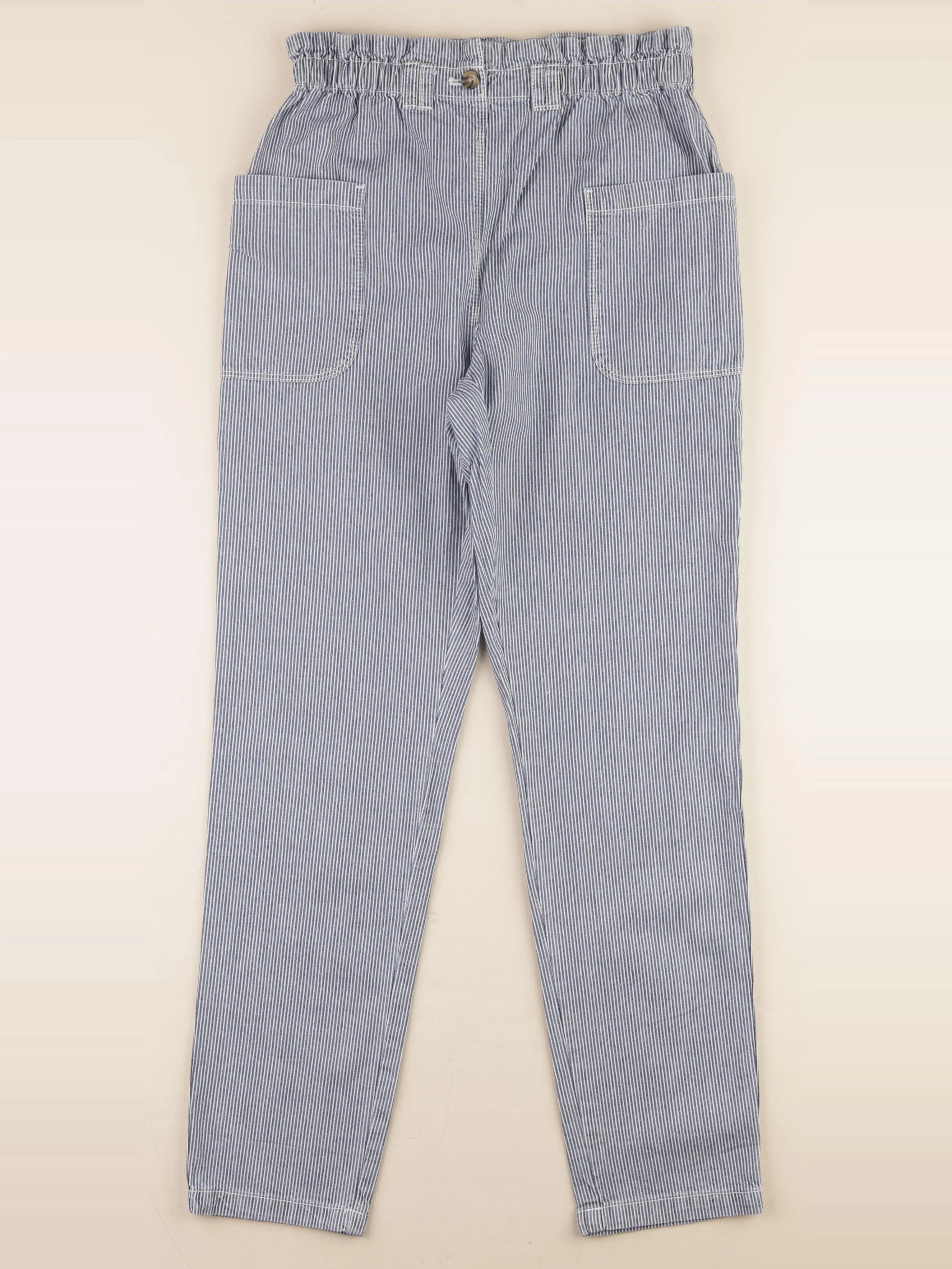 Cyrillus - pantalon bleu, blanc - 14 ans