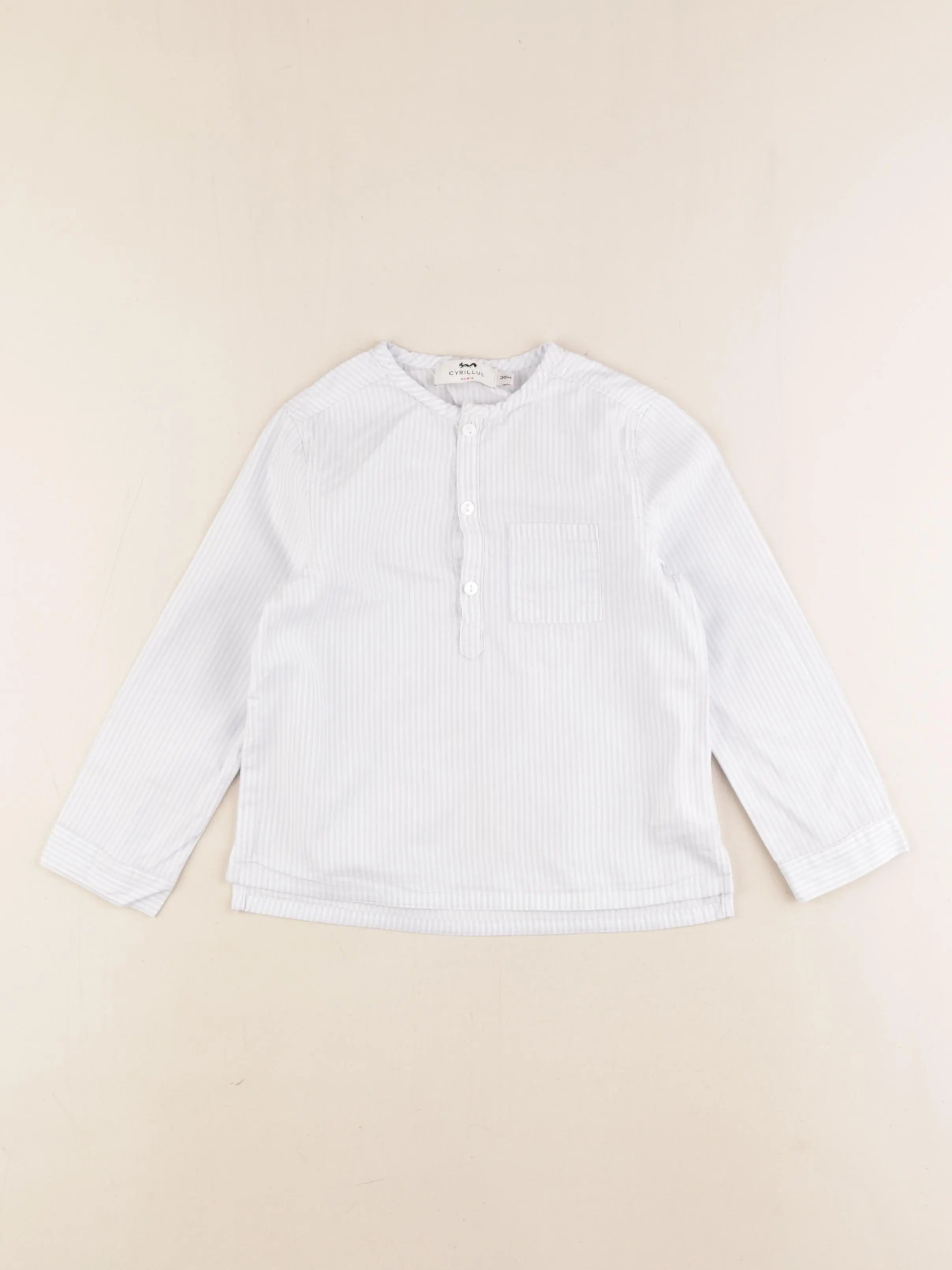 Cyrillus - chemise bleu, blanc - 36 mois