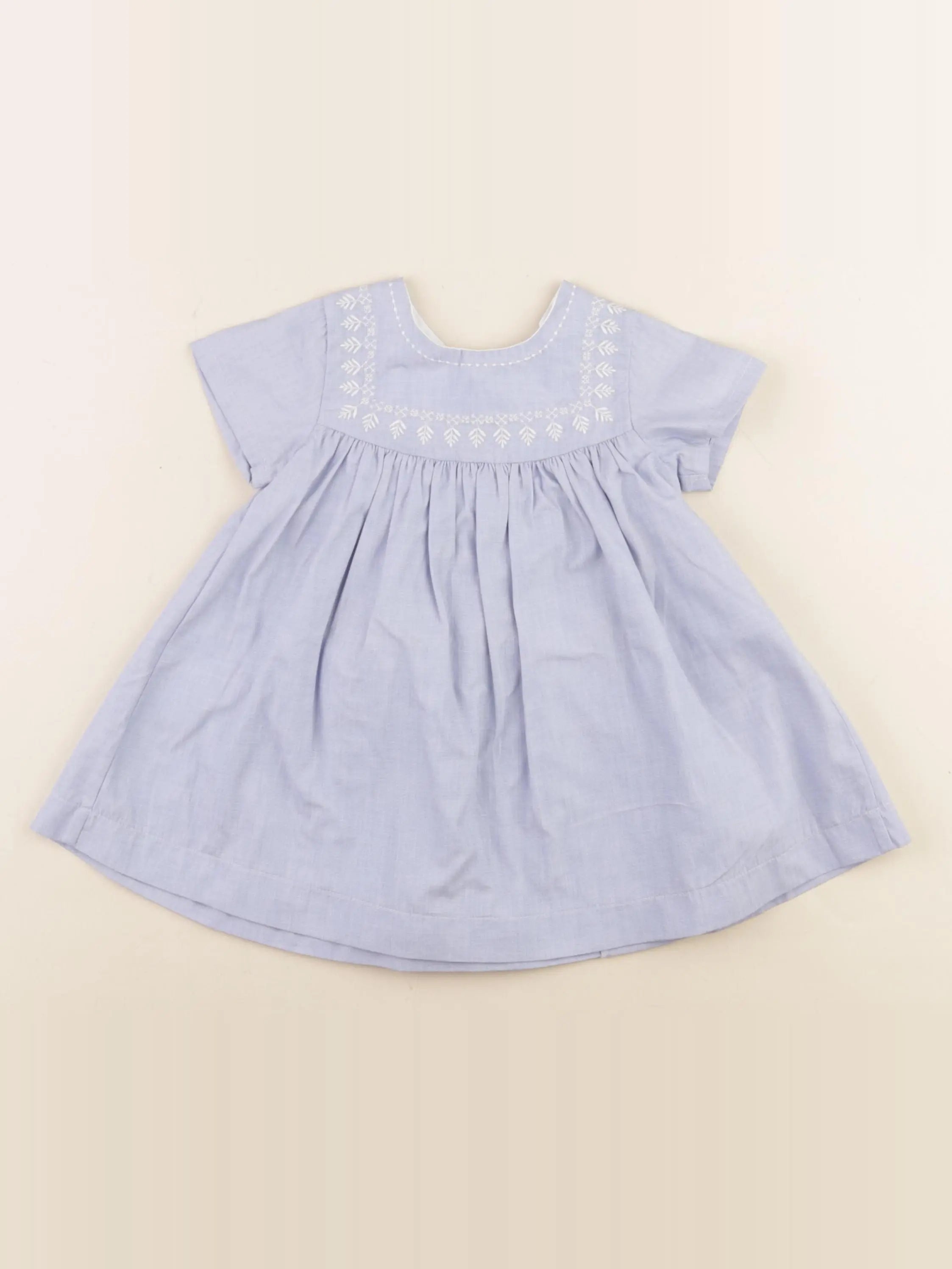 Petit Bateau - robe bleu - 12 mois