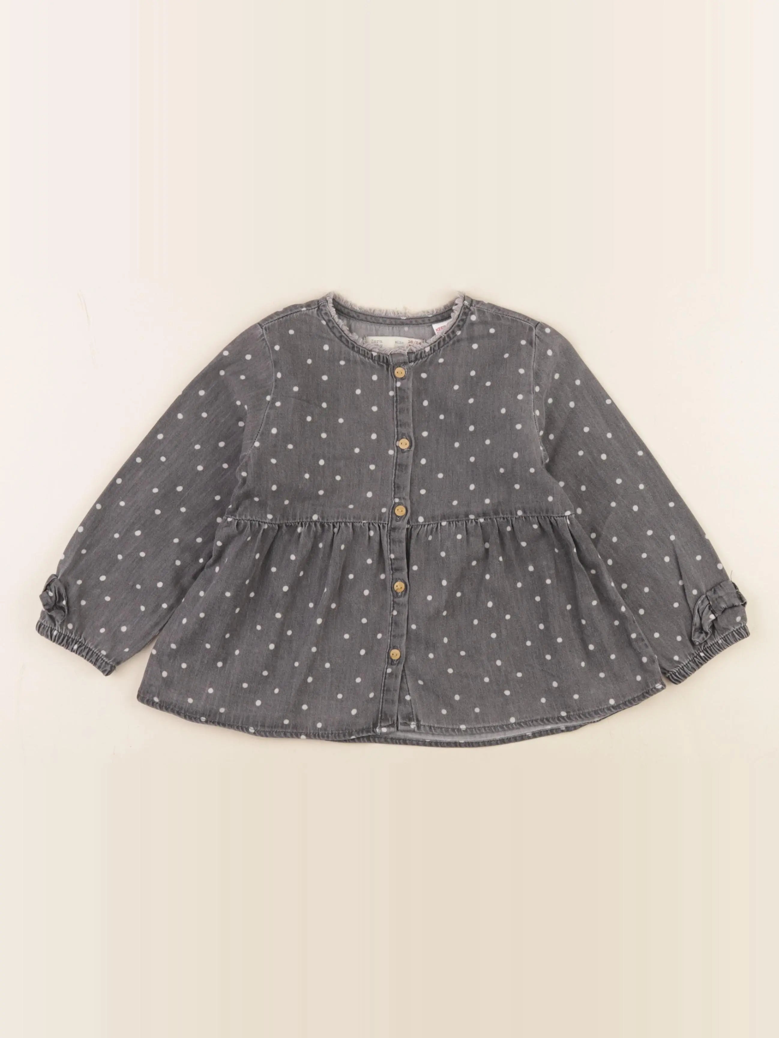 Zara - blouse gris - 18/24 mois