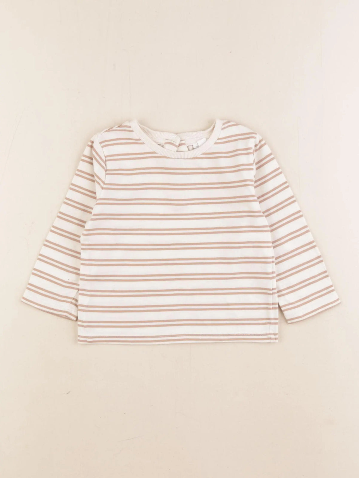 Vertbaudet - tee-shirt beige - 12 mois