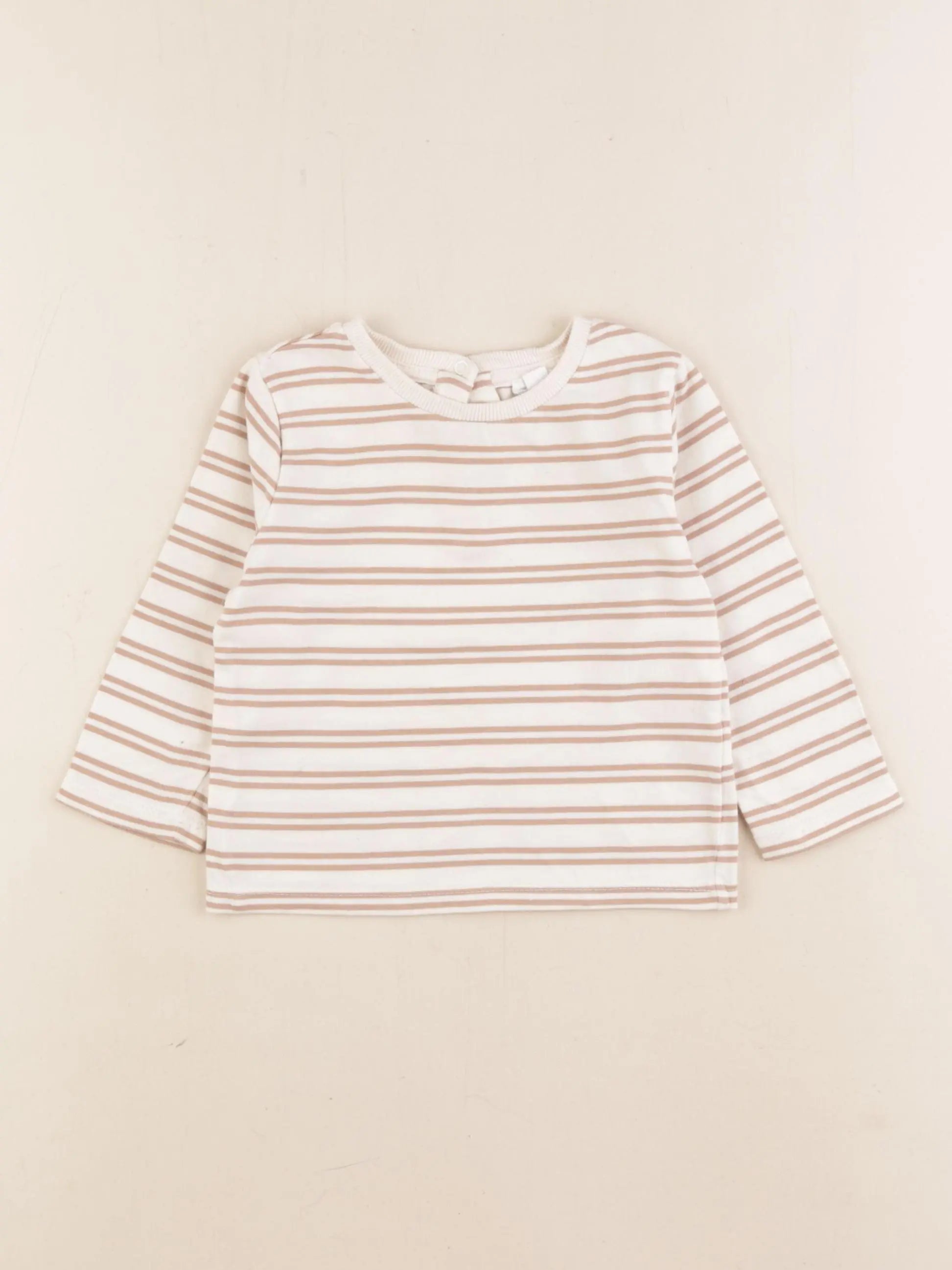 Vertbaudet - tee-shirt beige - 12 mois