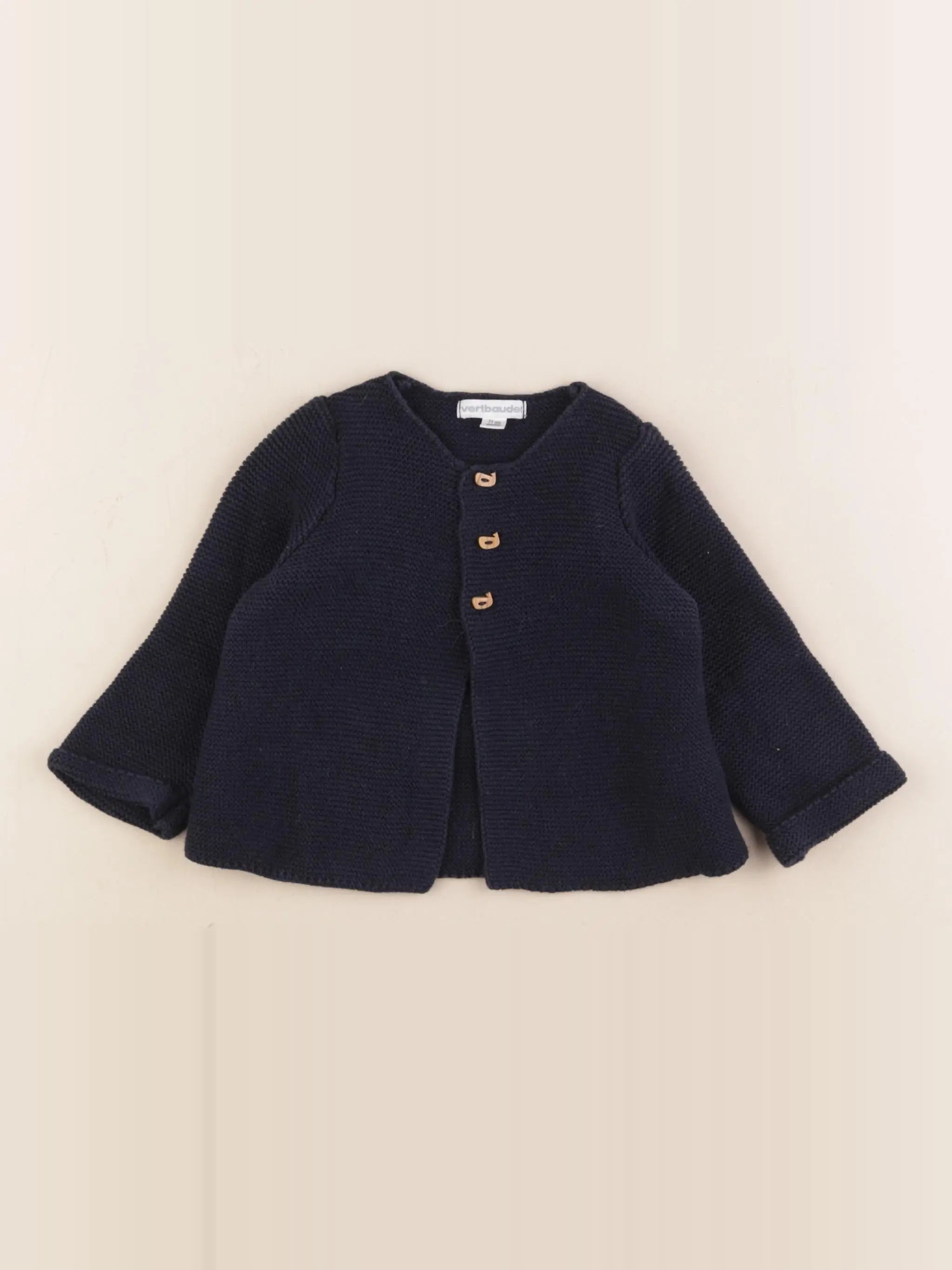 Vertbaudet - gilet bleu - 9 mois