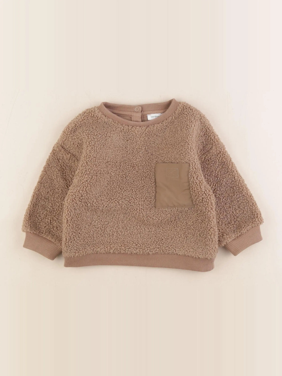 Vertbaudet - sweat marron - 12 mois