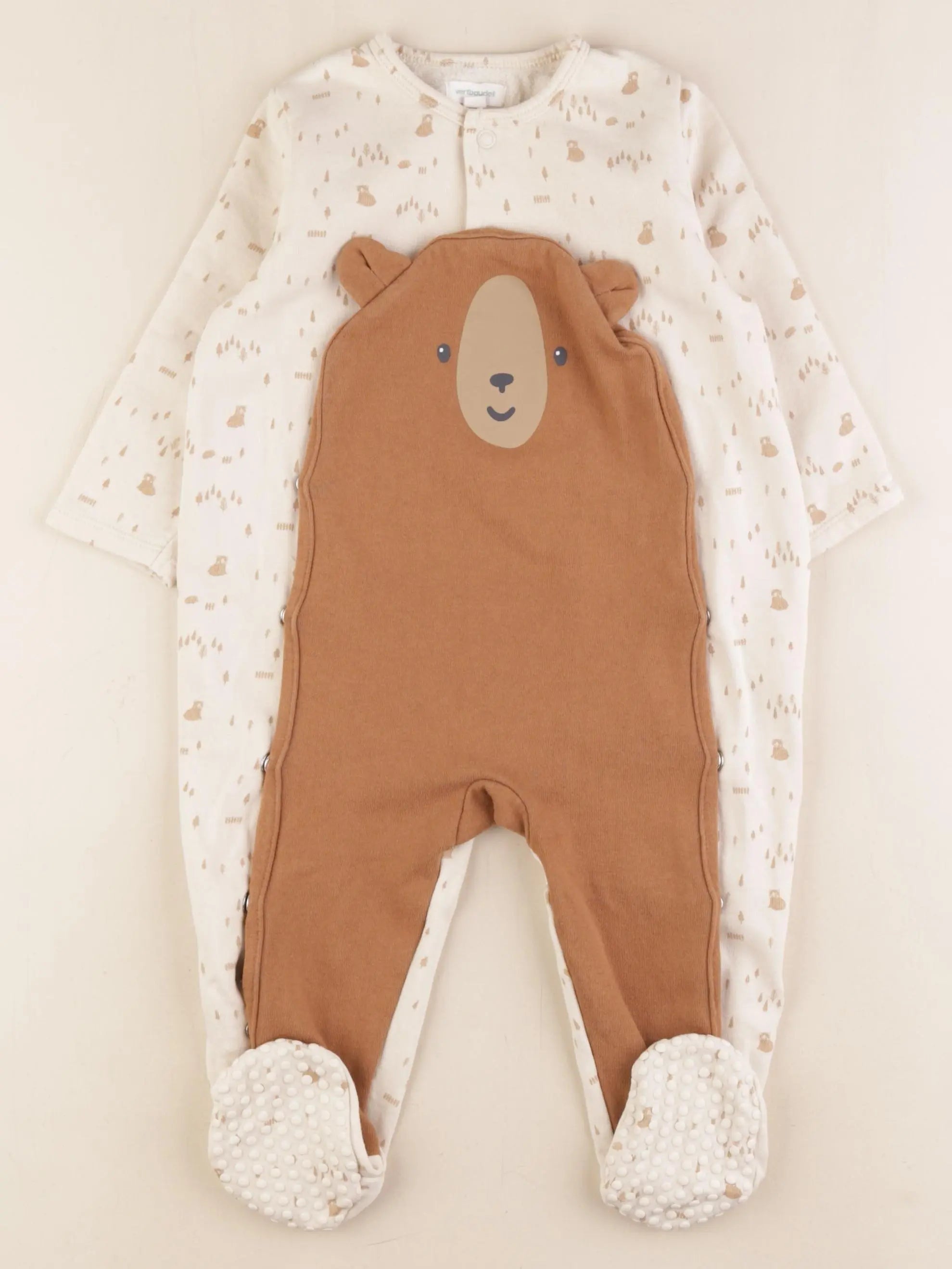 Vertbaudet - pyjama coton marron - 18 mois