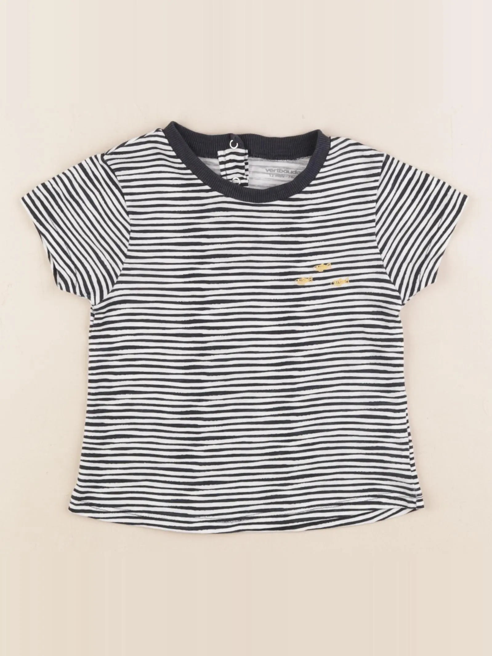 Vertbaudet - tee-shirt noir - 12 mois