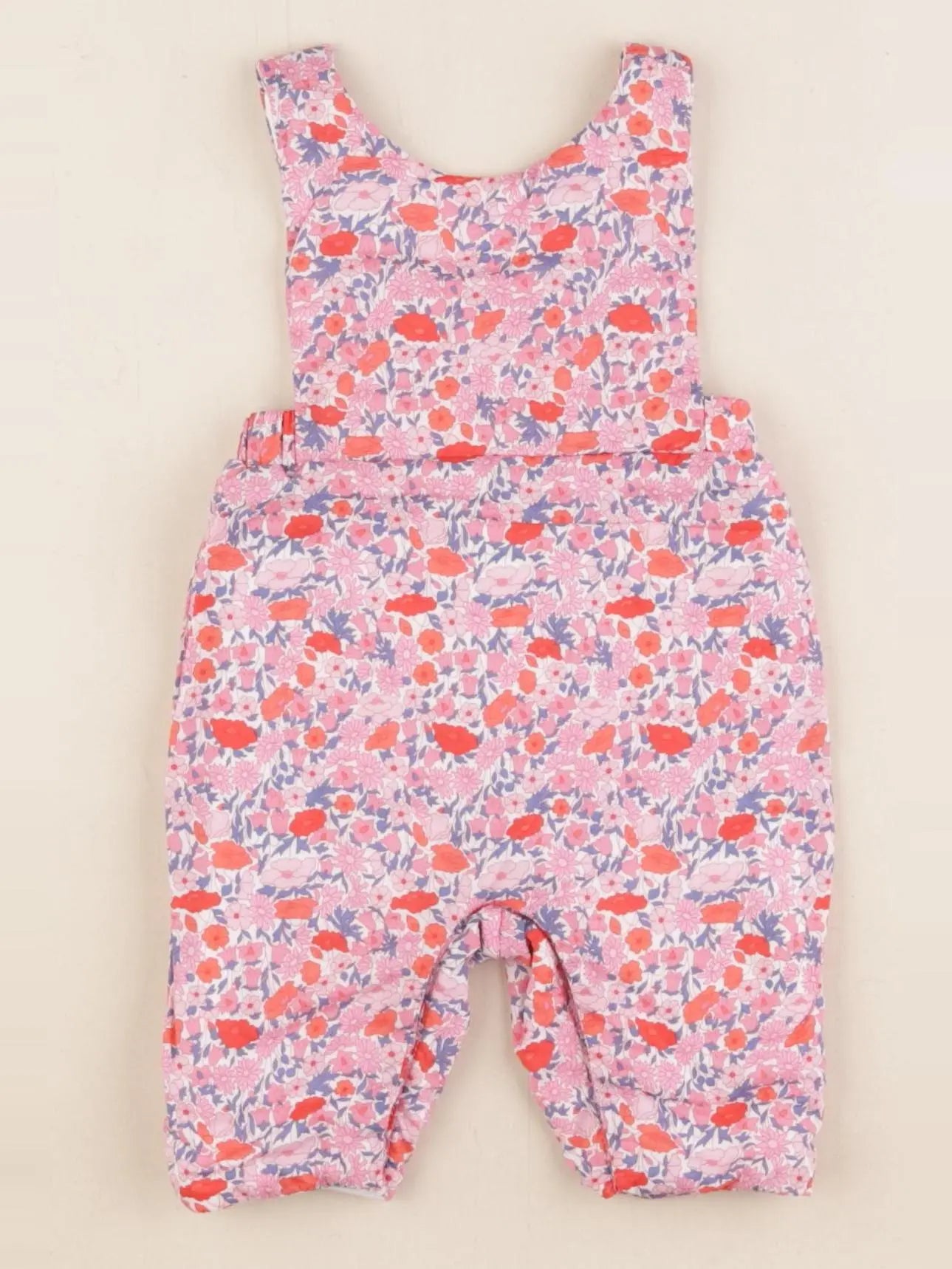 Jacadi - salopette doublé, liberty rose - 1 mois