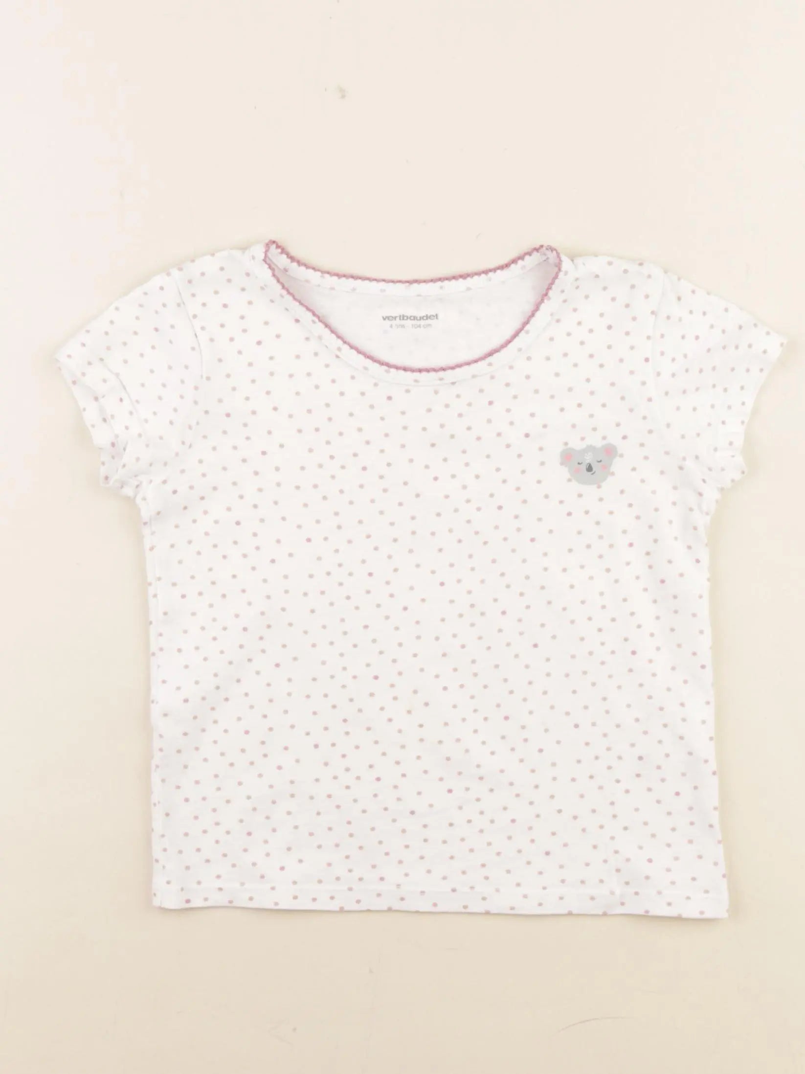 Vertbaudet - maillot de corps blanc, violet - 4 ans