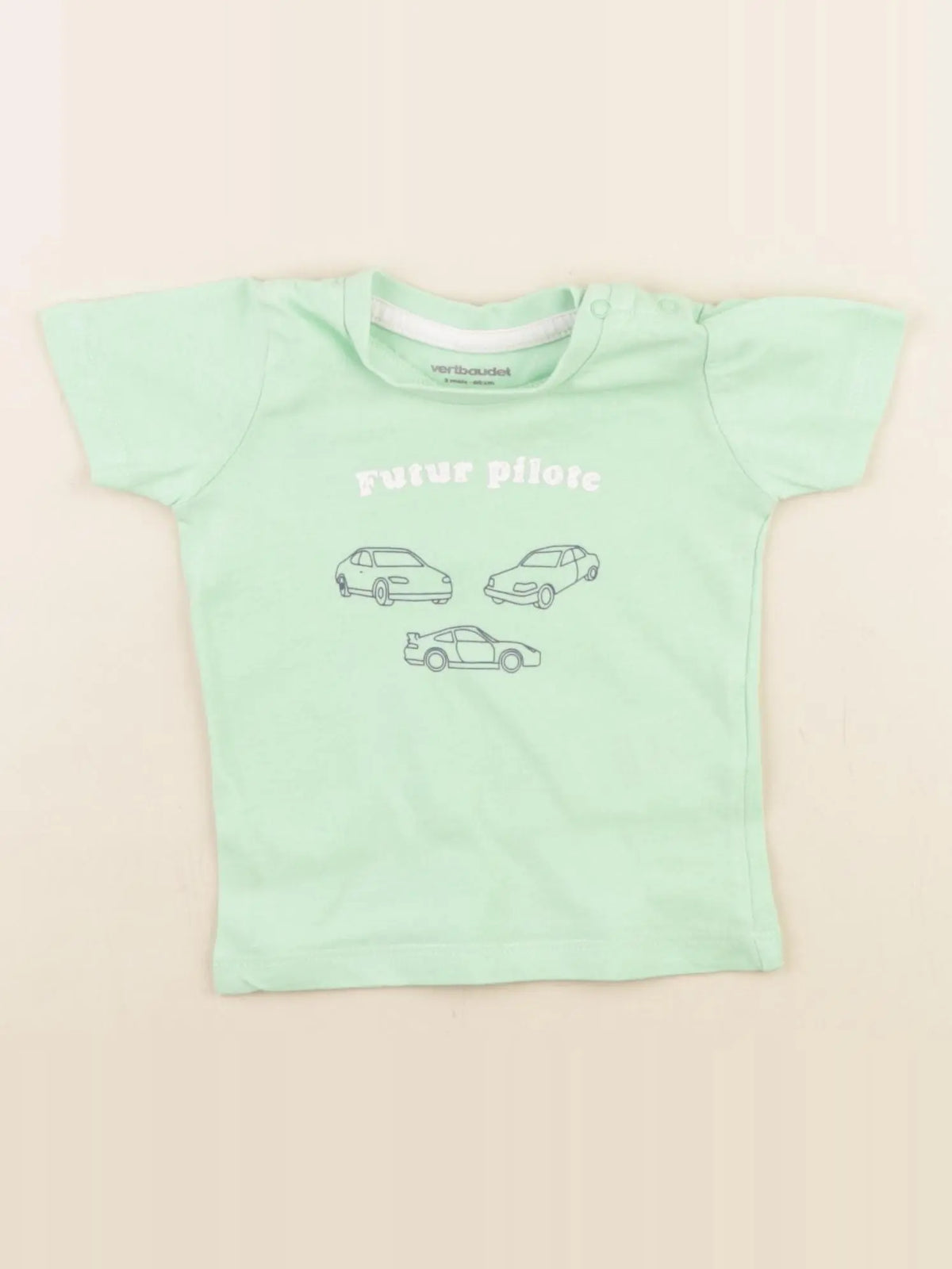 Vertbaudet - tee-shirt vert - 3 mois