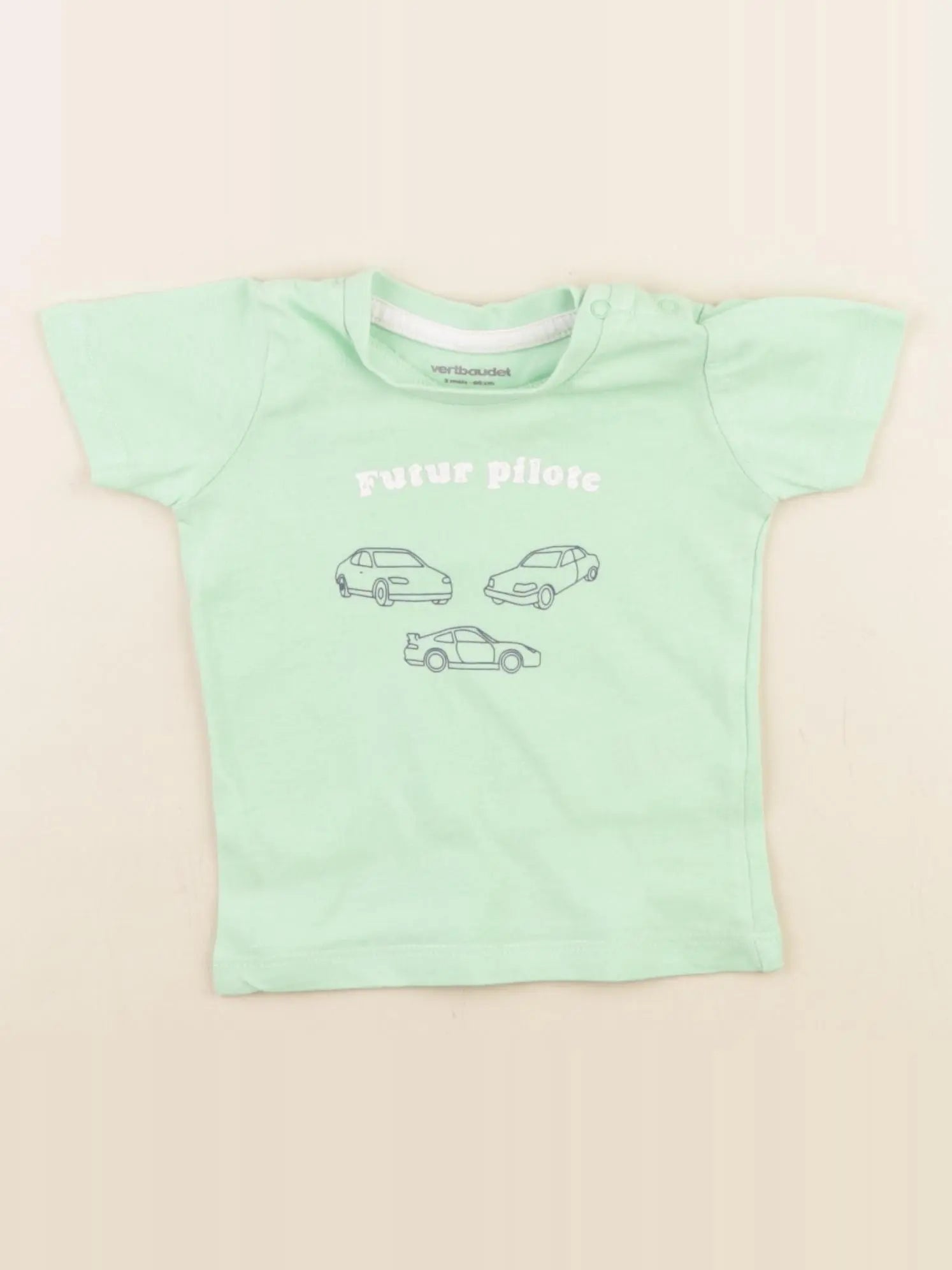 Vertbaudet - tee-shirt vert - 3 mois