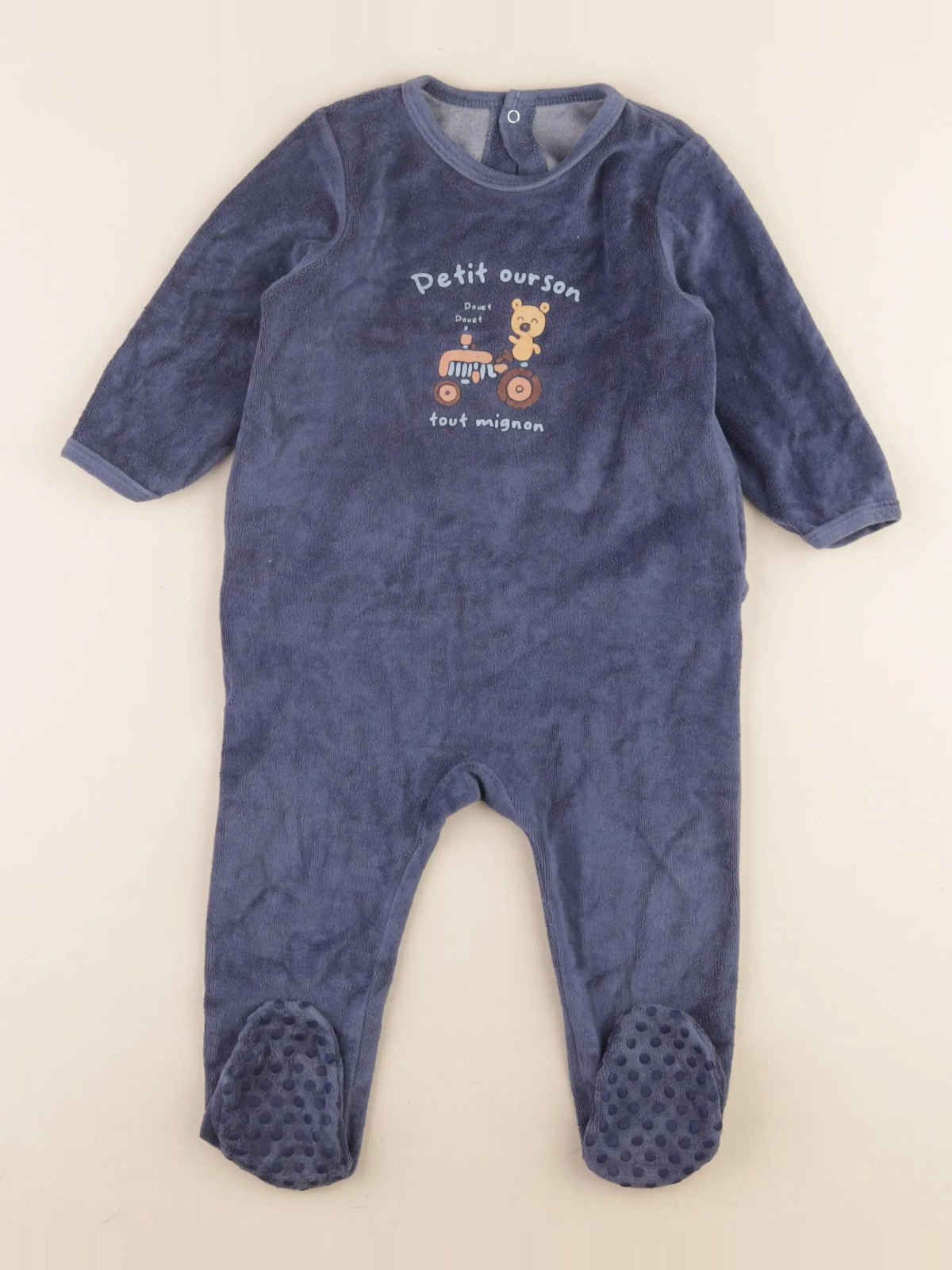 Vertbaudet - pyjama velours bleu - 18 mois
