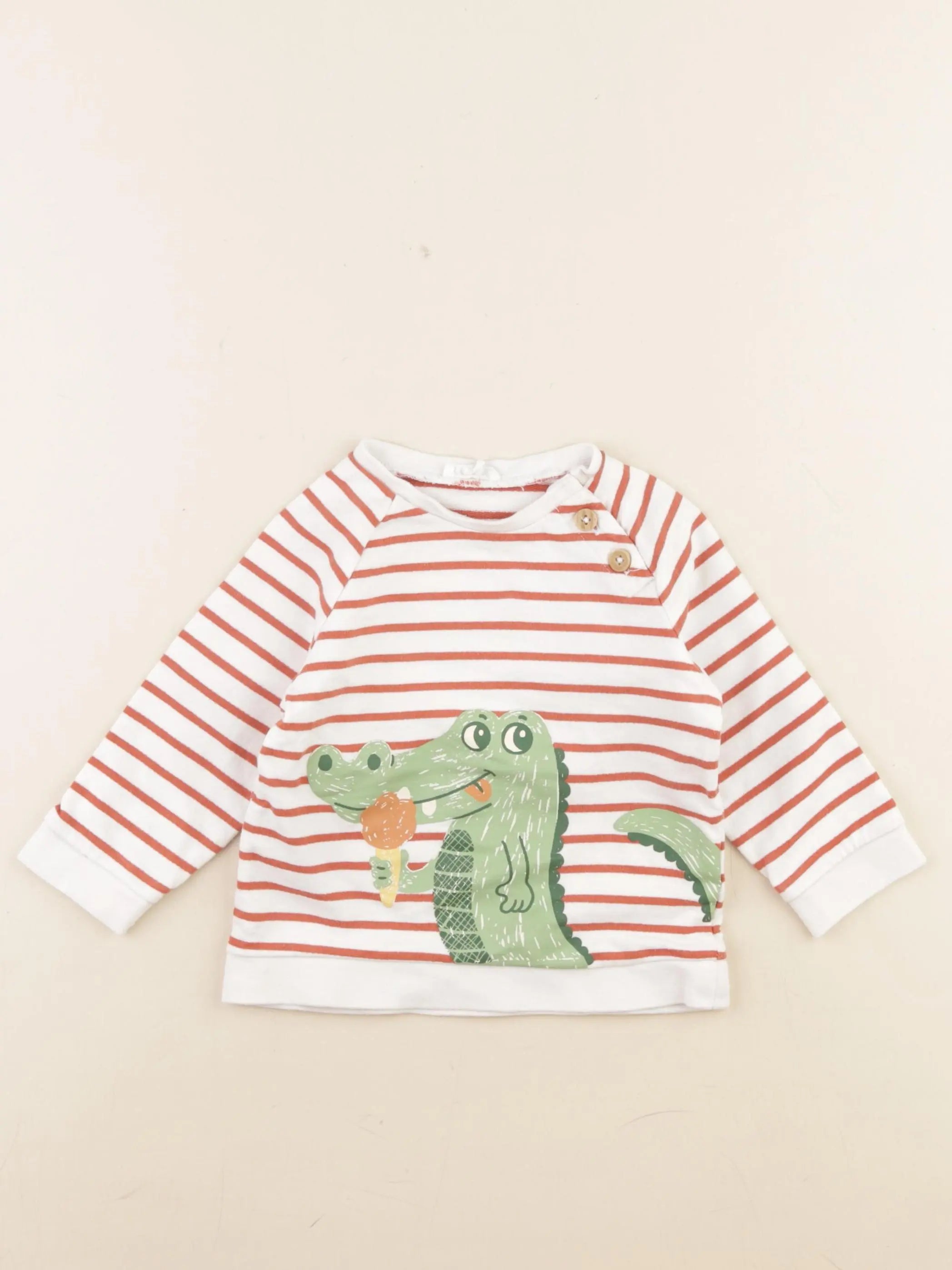 Vertbaudet - sweat orange - 18 mois