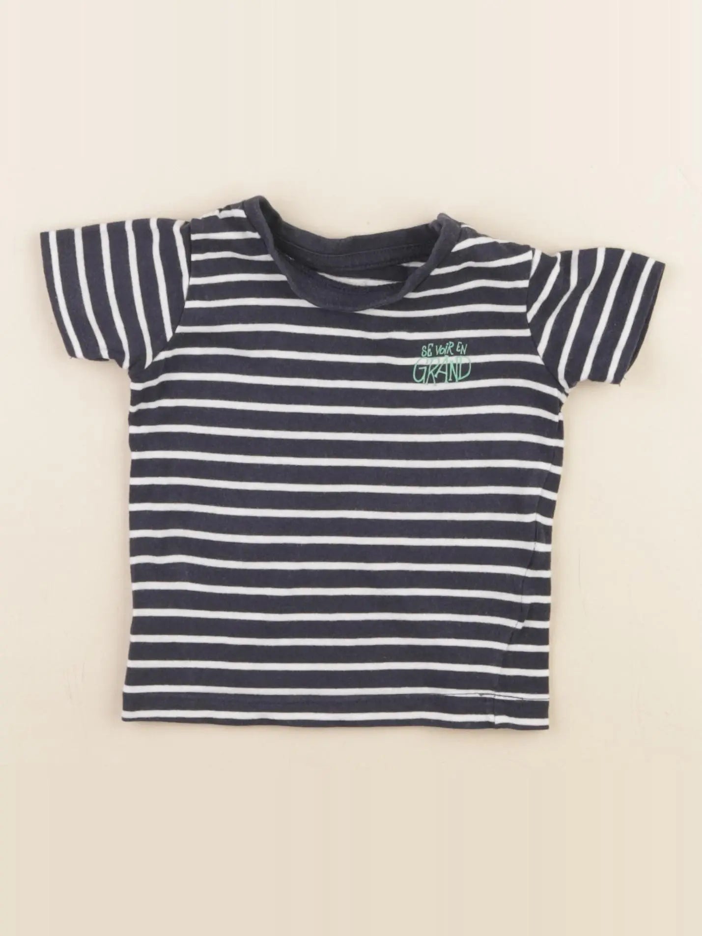 Vertbaudet - tee-shirt bleu - 3 mois
