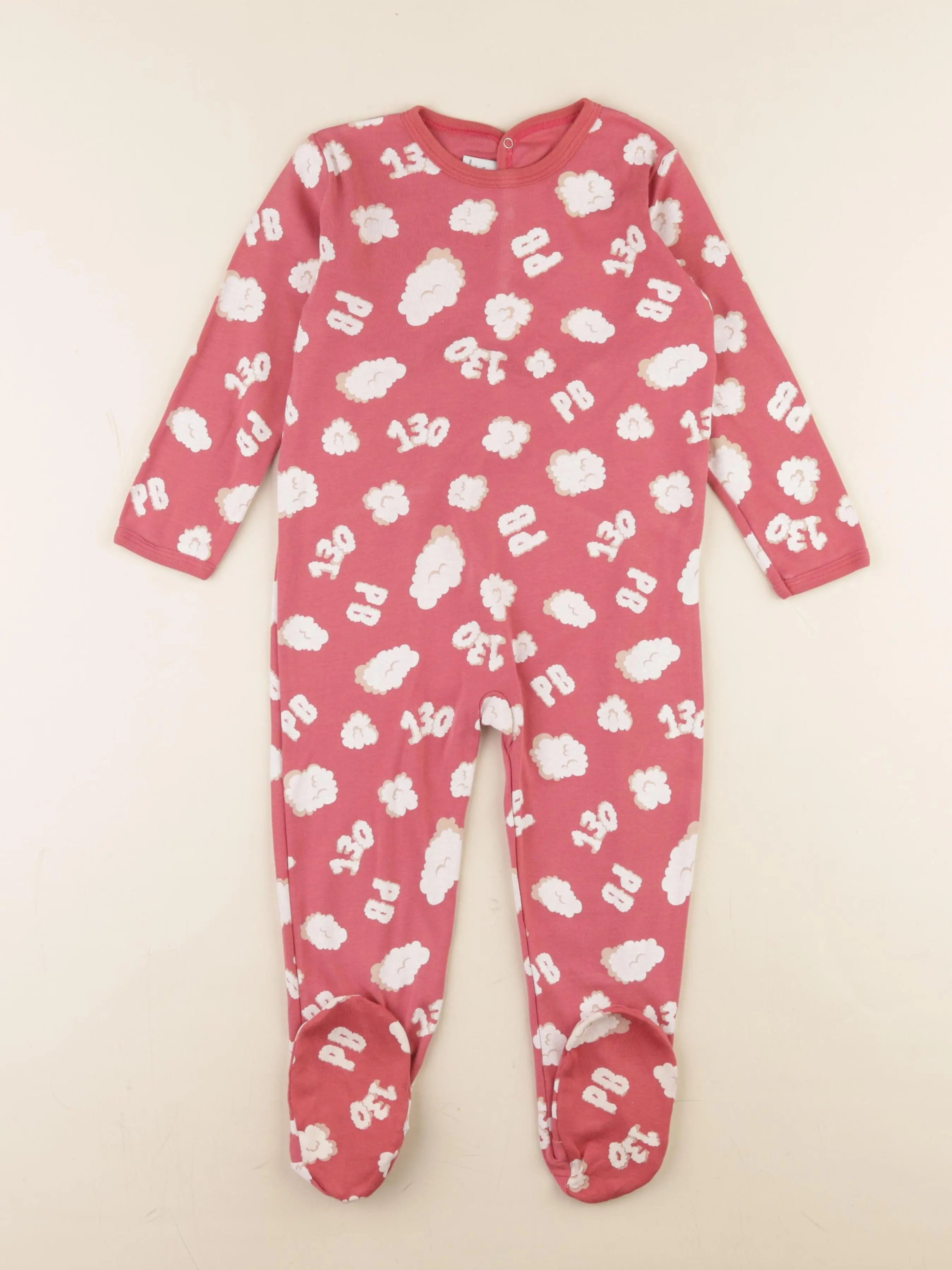 Petit Bateau - pyjama coton rose - 36 mois