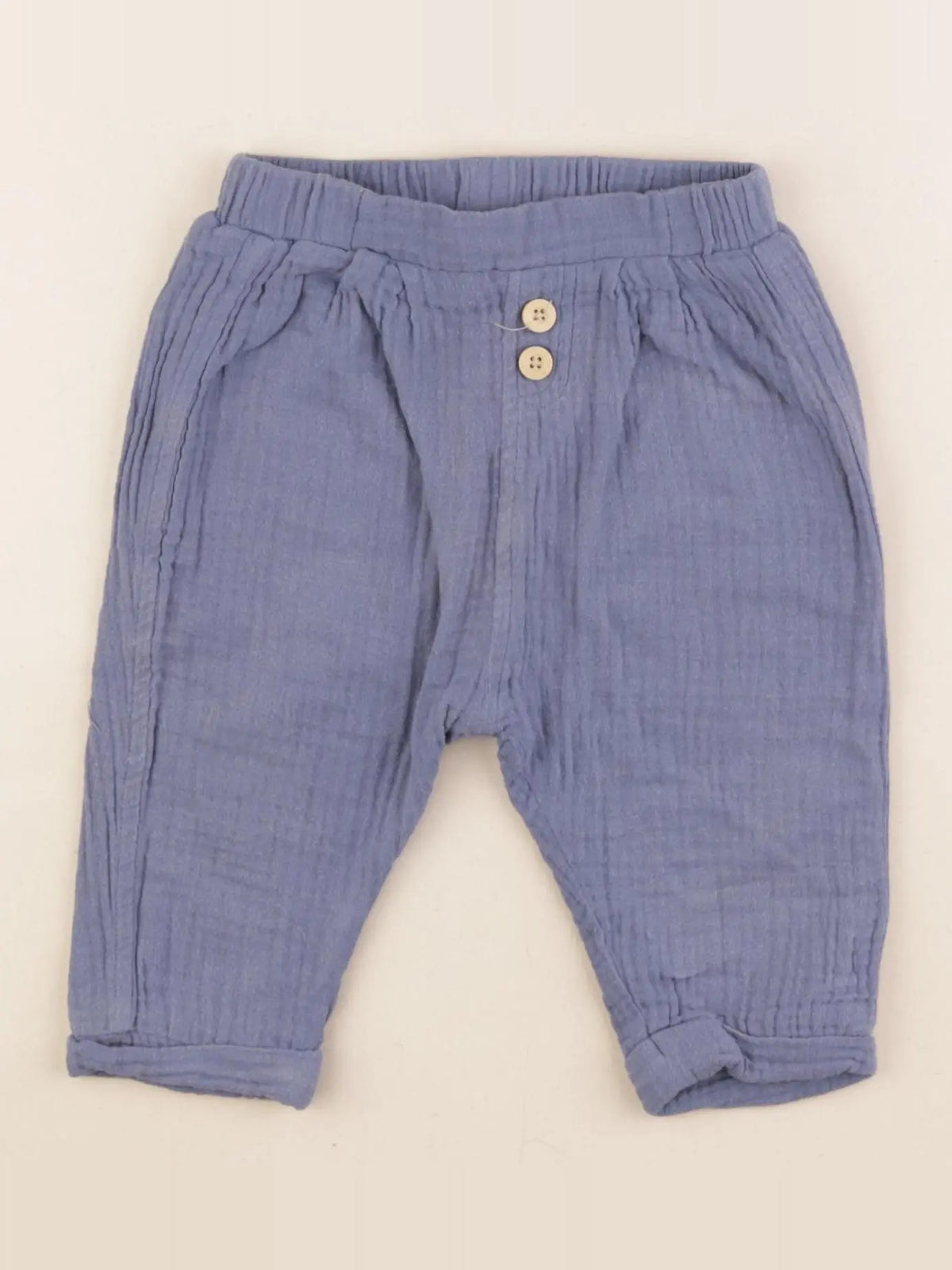 Vertbaudet - pantalon bleu - 9 mois