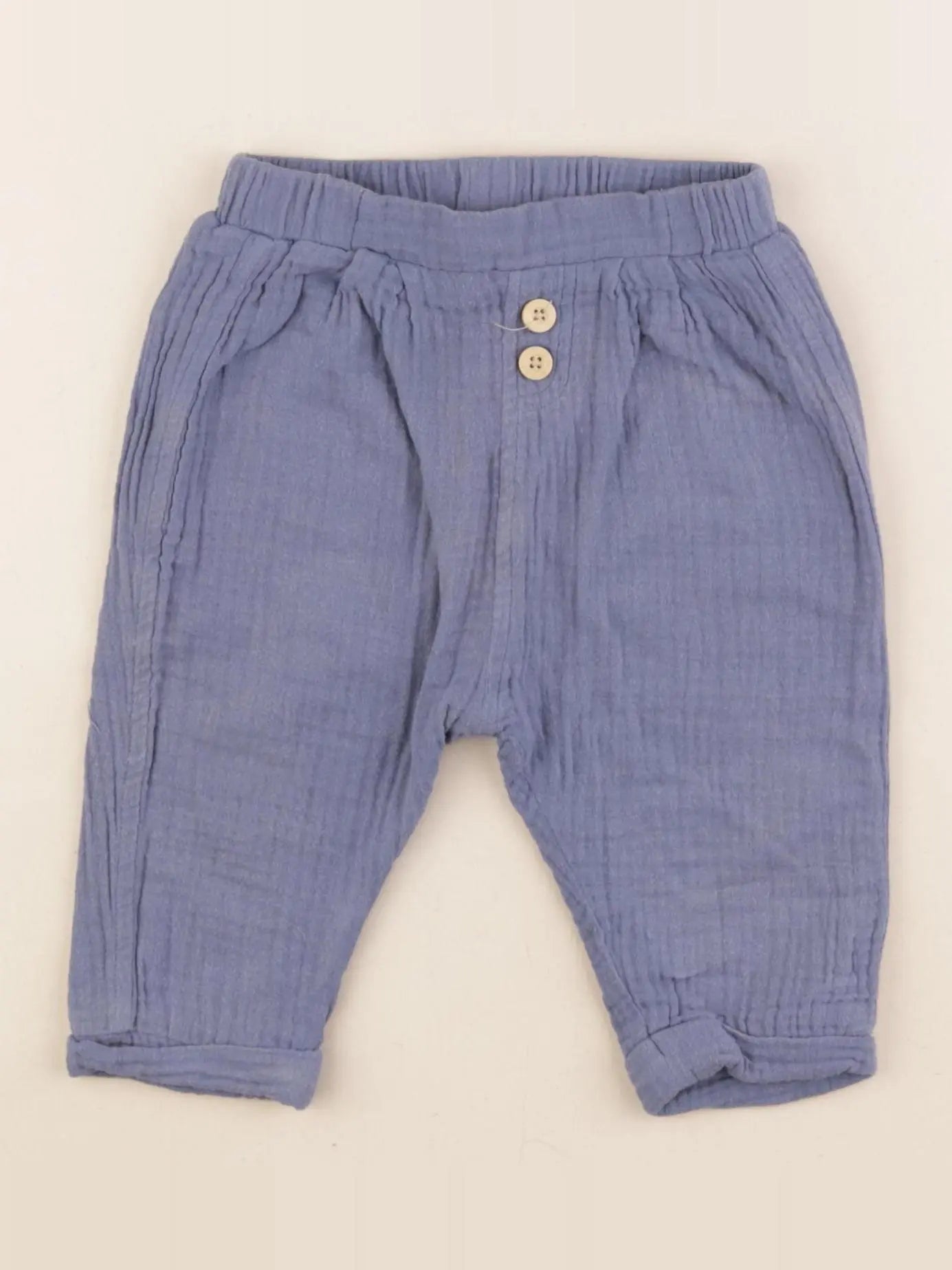 Vertbaudet - pantalon bleu - 9 mois