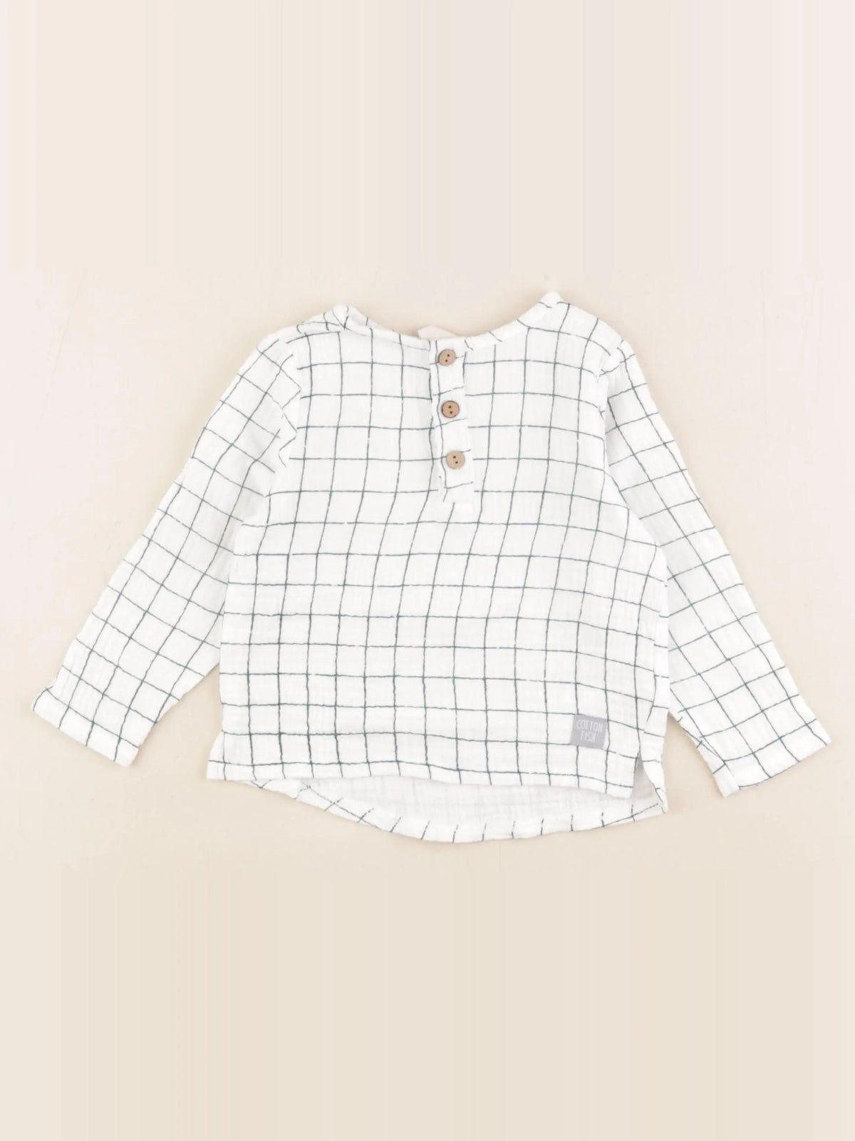 Cotton Fish - chemise blanc, vert - 9 mois