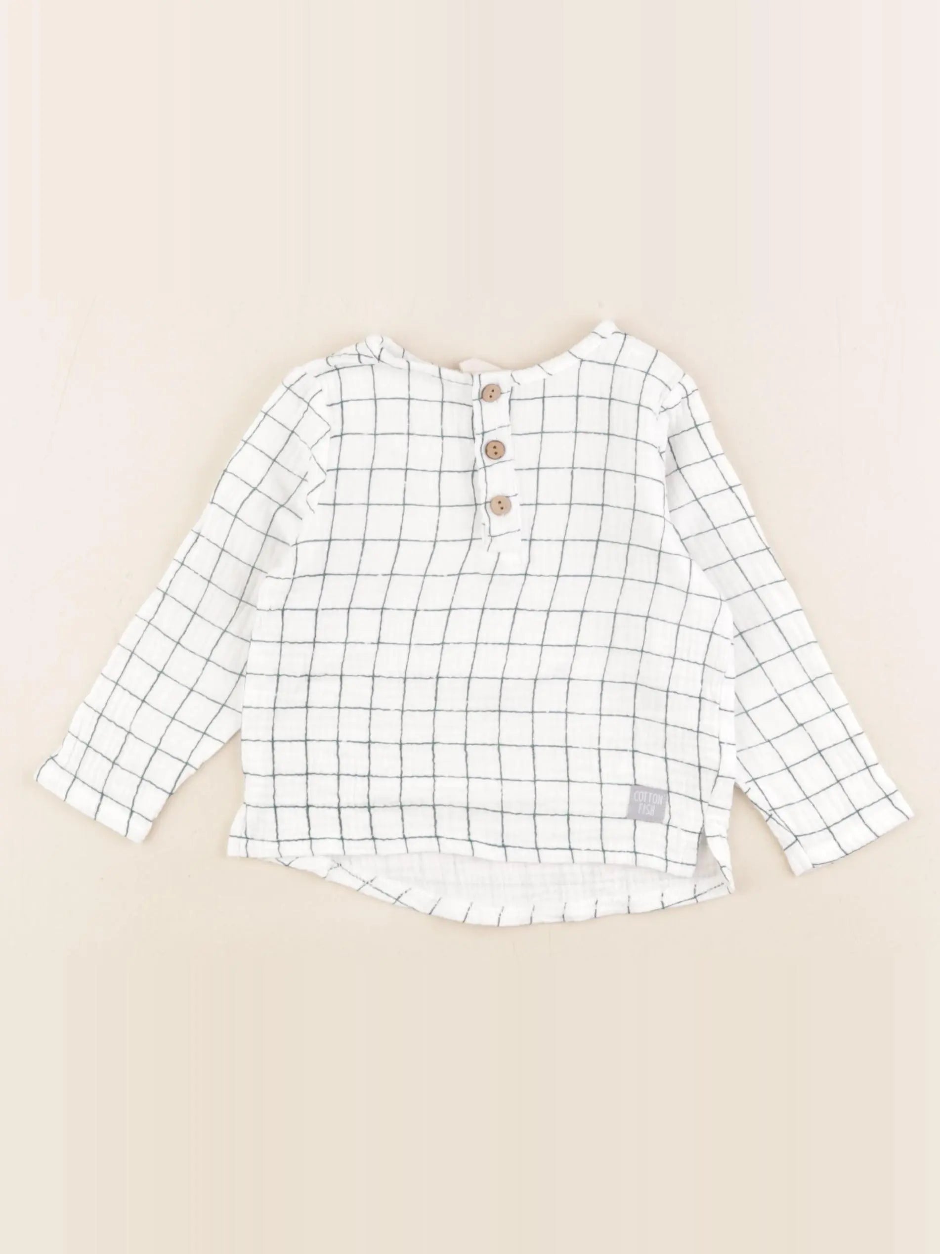 Cotton Fish - chemise blanc, vert - 9 mois