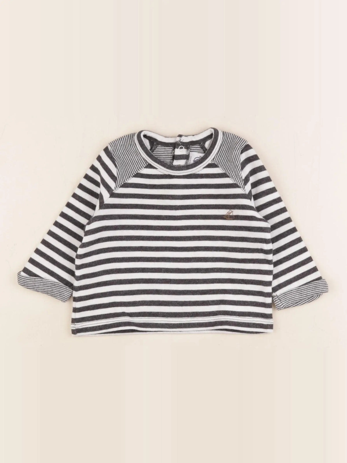 Petit Bateau - tee-shirt gris - 6 mois
