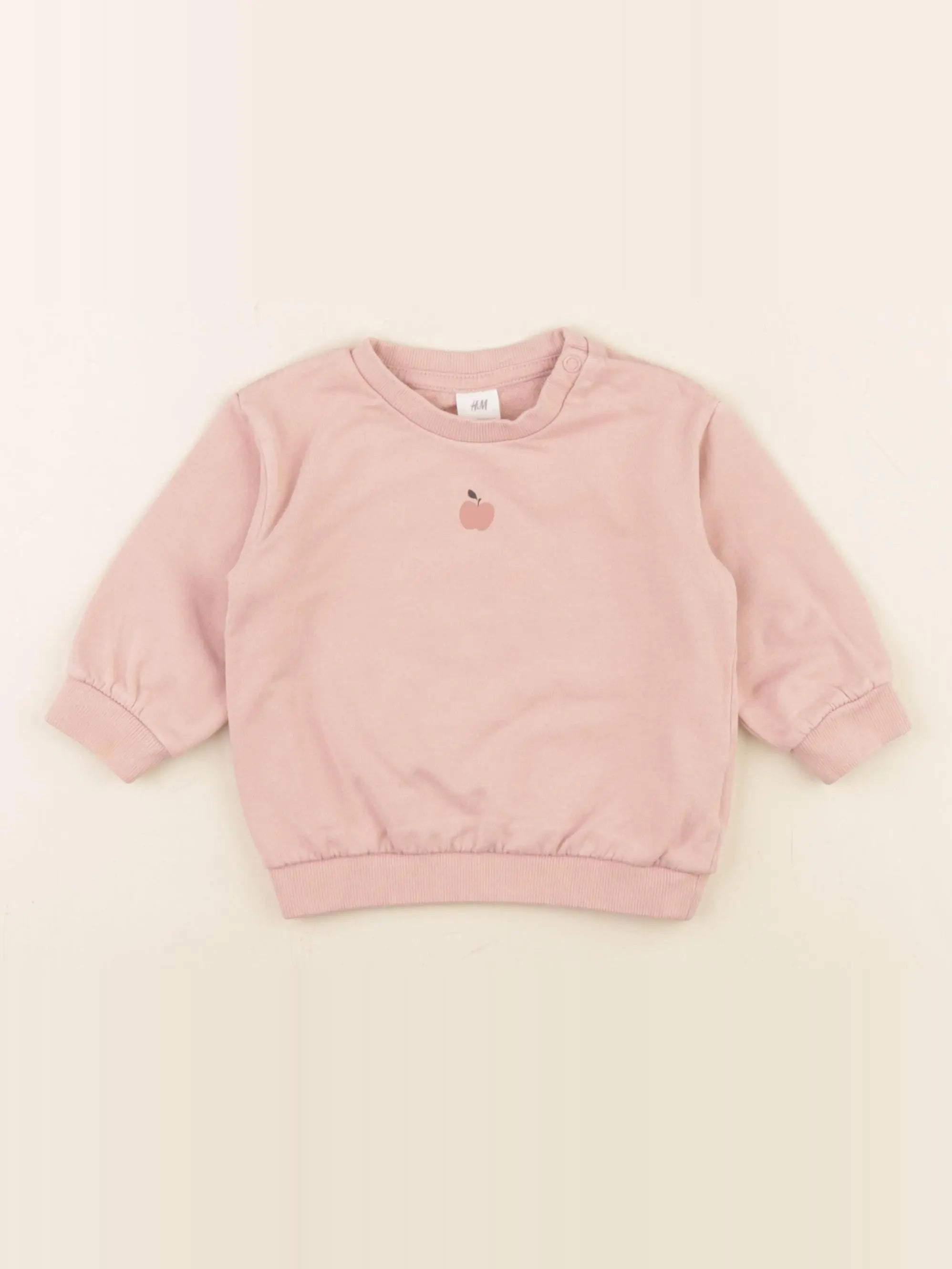 H&M - sweat rose - 4/6 mois
